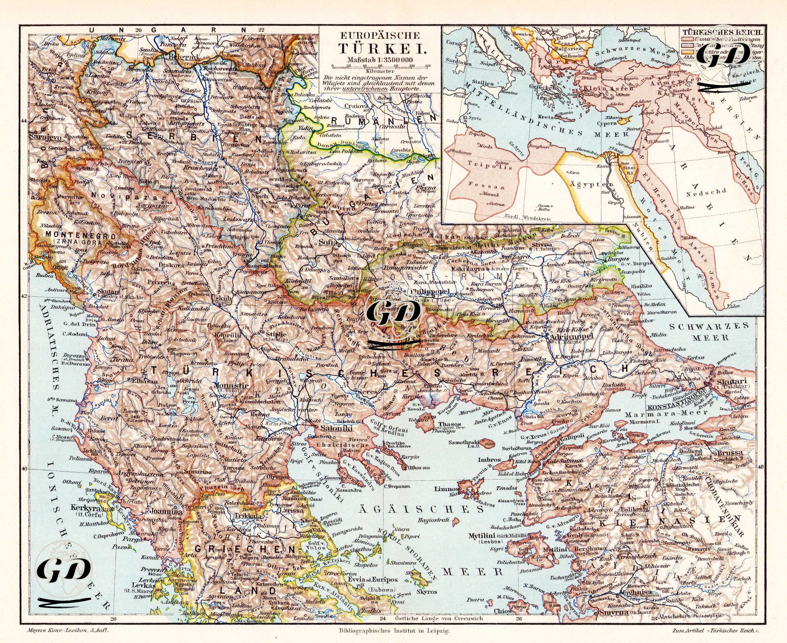 Europaische Türkei (Turkey in Europe)- Ottoman Empire -  - 1895