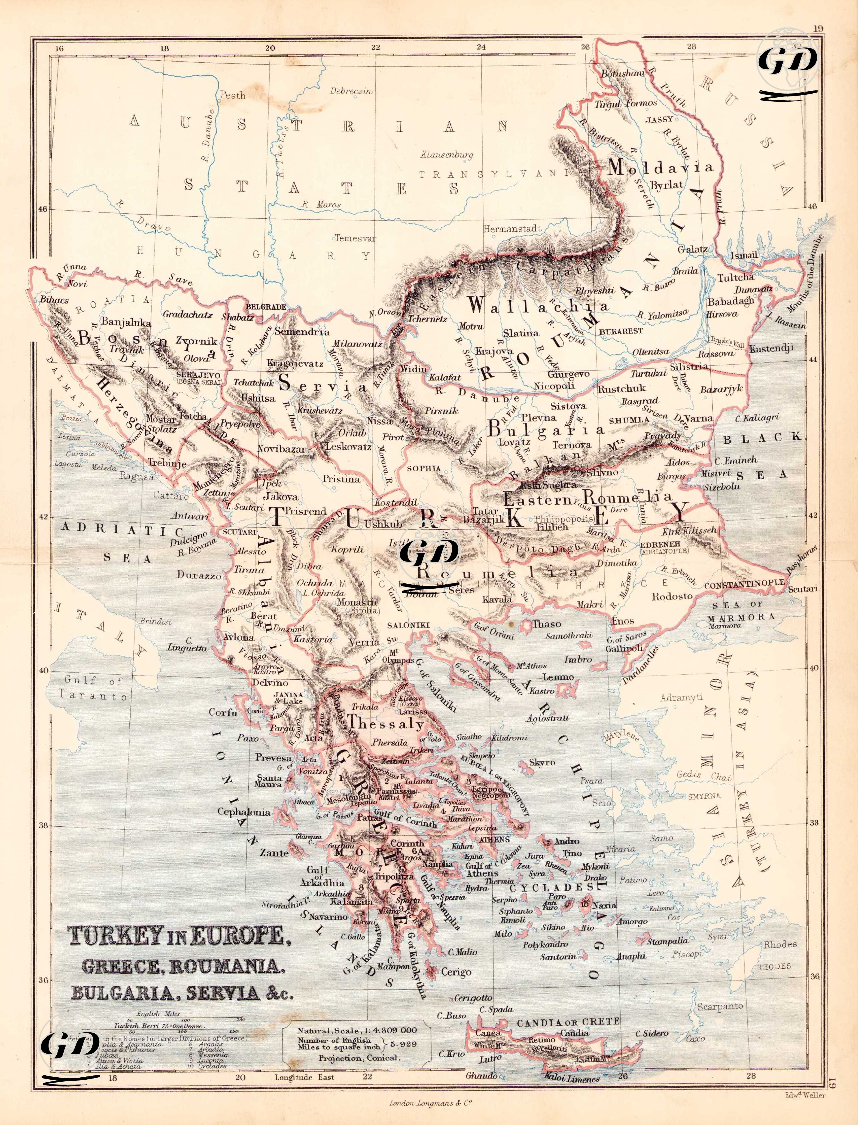 Turkey in Europe, Greece, Roumania, Bulgaria, Servia &c. - Edward Weller (1819-1884) - 1874