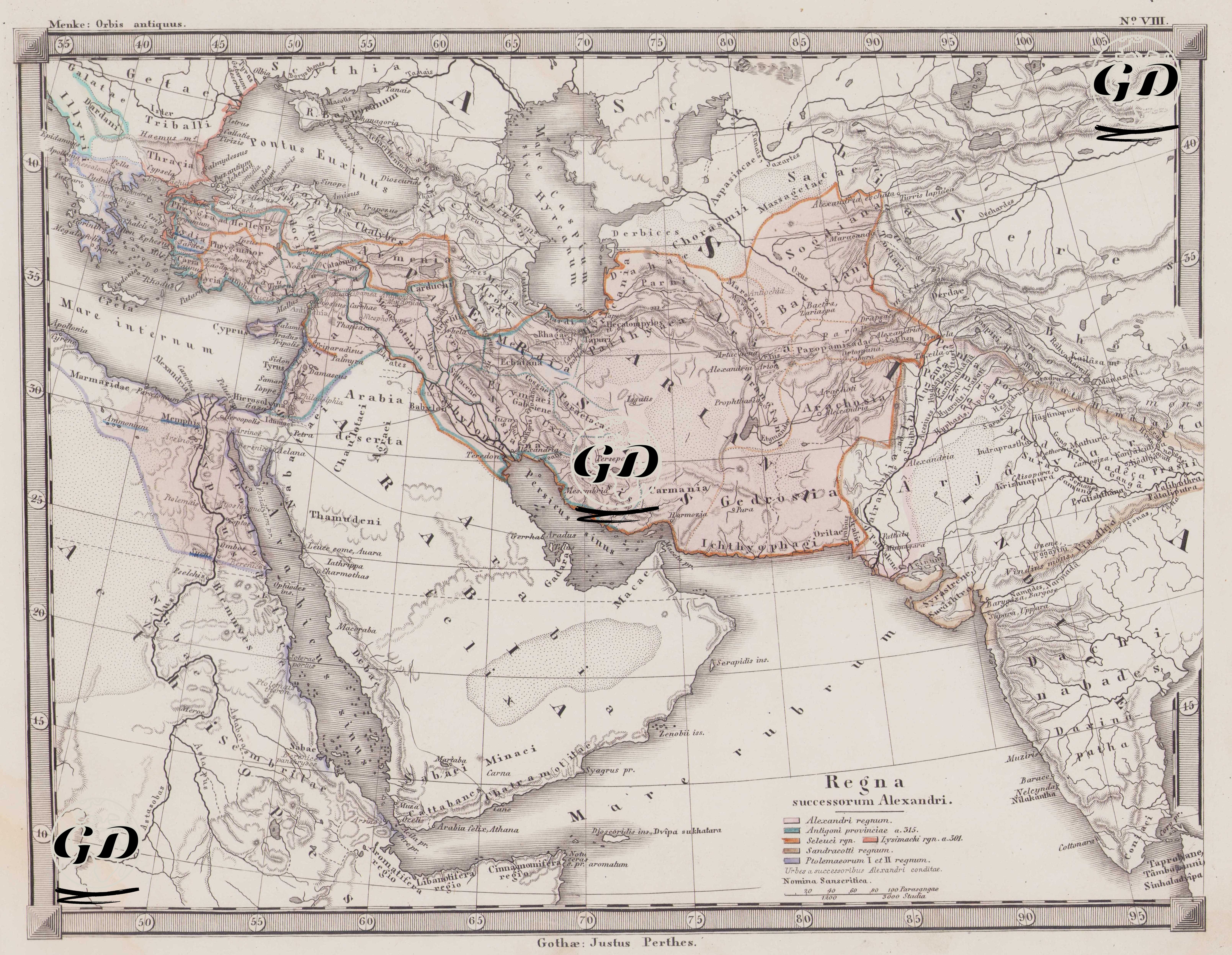 Büyük İskender’in M.Ö. 323 Yılında Ölümünden Sonra Birlik İmparatorluğun Parçalanması ile Kurulan Helenistik Krallıklar (Büyük İskender’in Halef Devletleri) - Heinrich Theodor Menke (1819-1892) - 1866