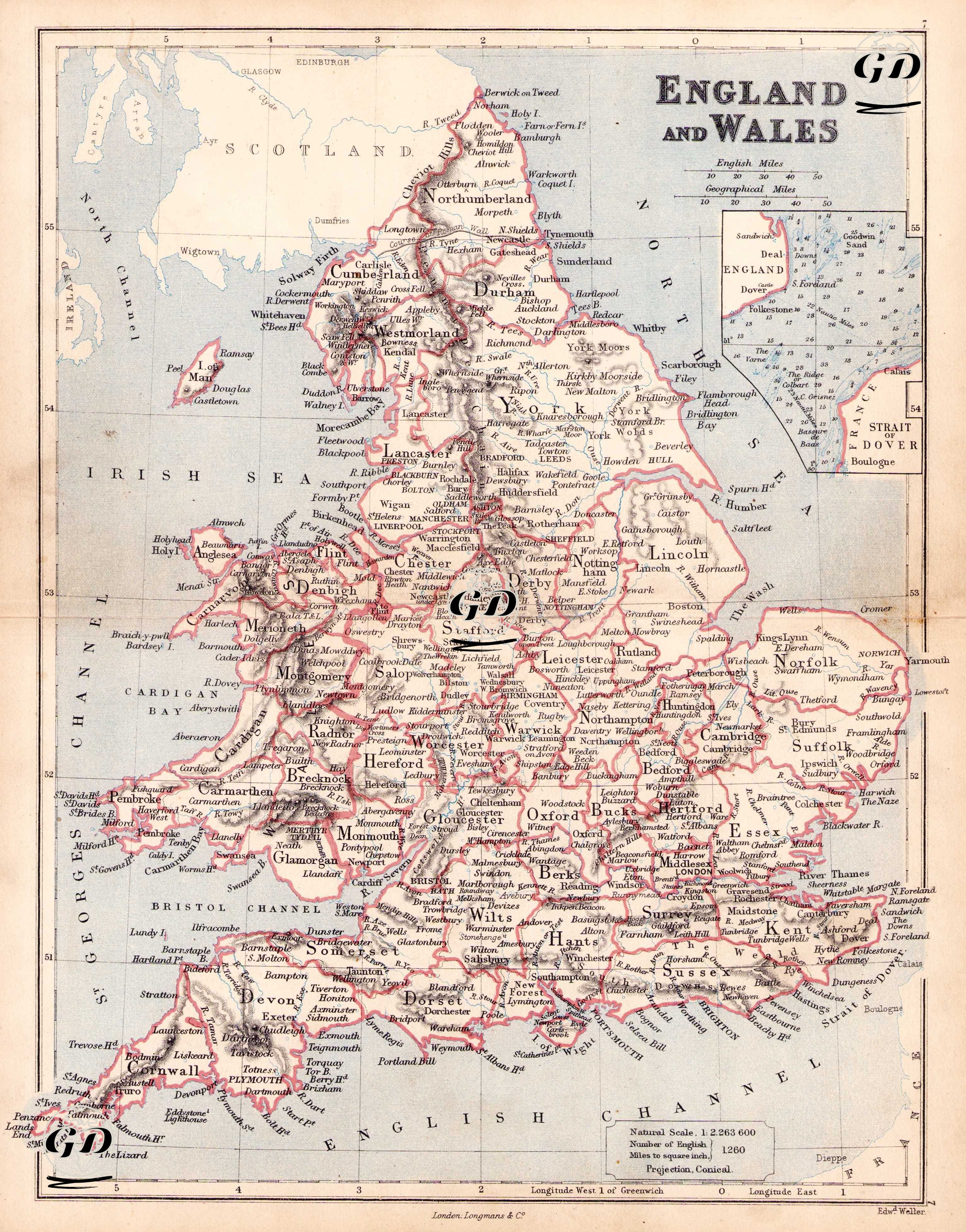 England and Wales - Strait of Dover -  - 1874