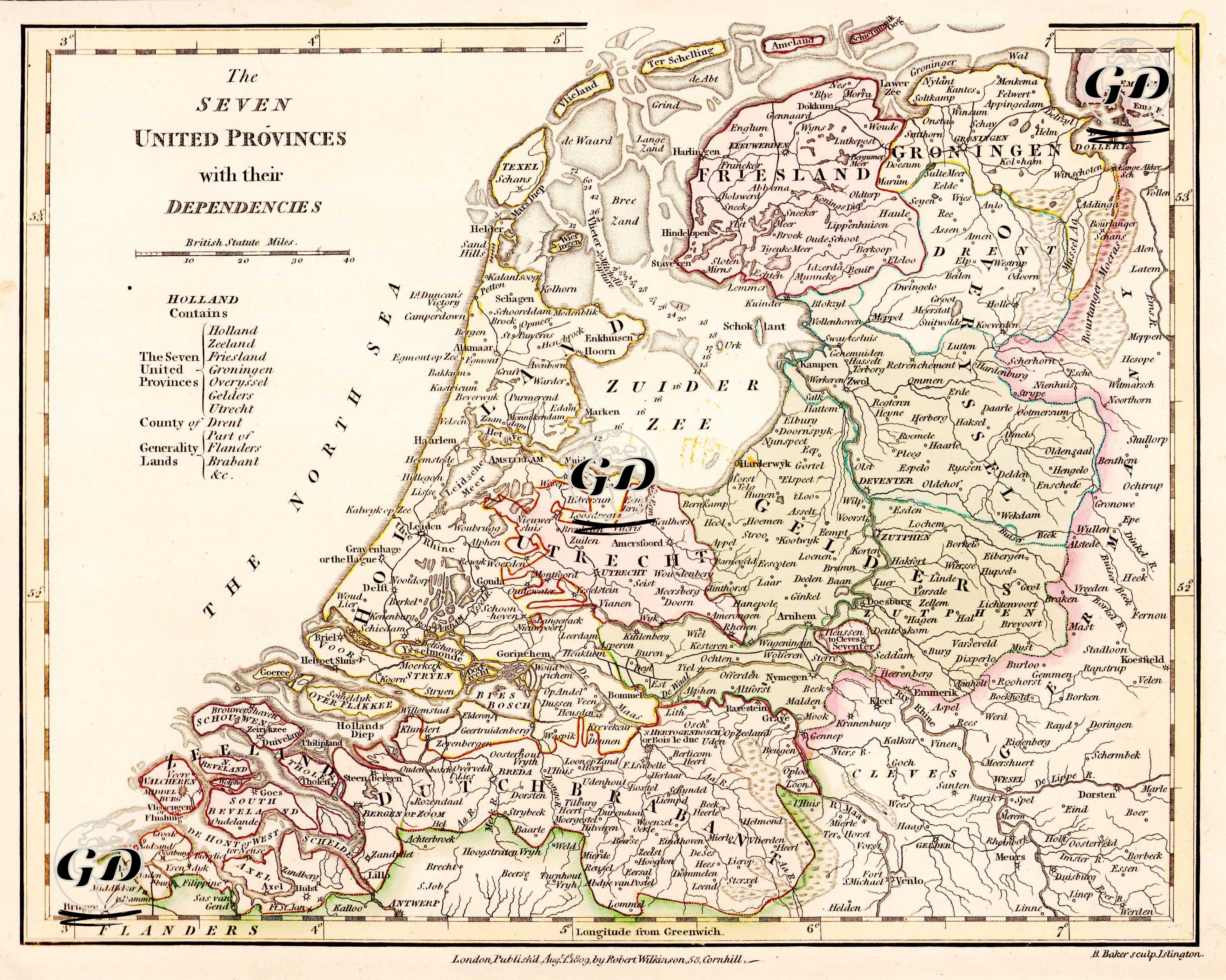 The Seven United Provinces with their Dependencies, Holland - Robert Wilkinson (active 1758-1825) - 1809