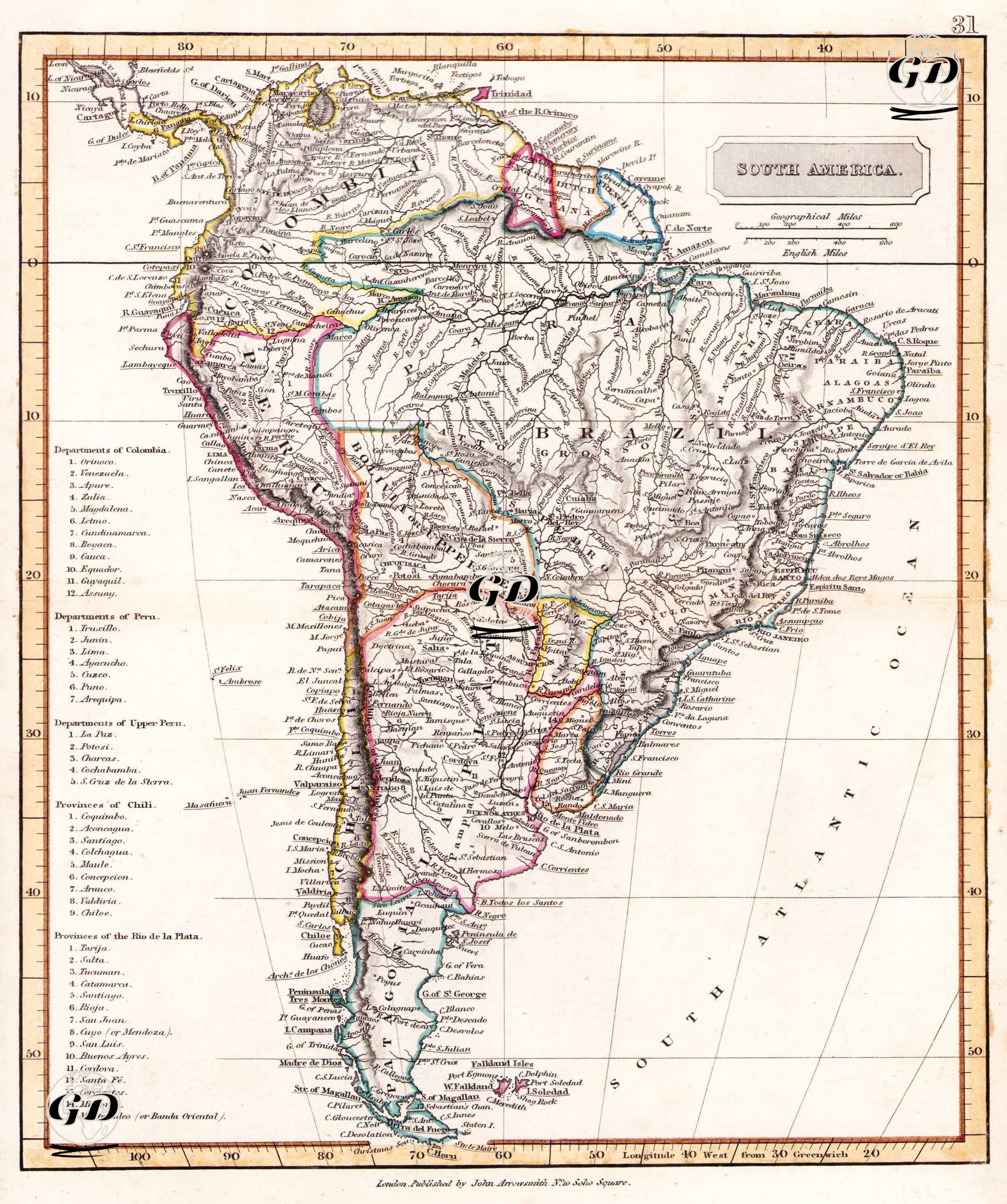 South America - John Arrowsmith (1790-1873) - 1842