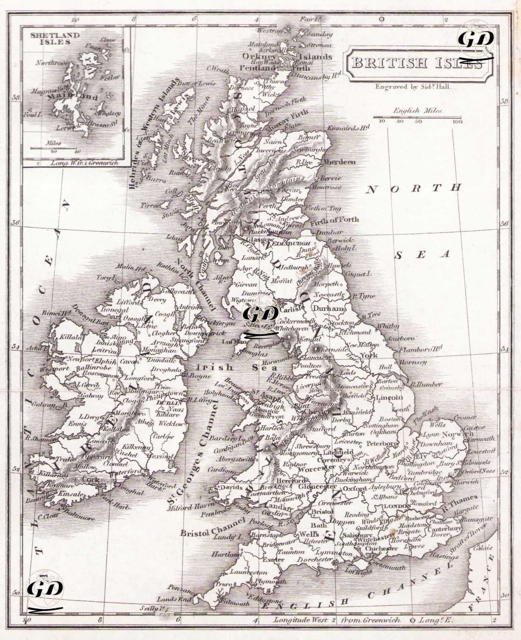 British Isles - Shetland Isles - Sidney Hall (1788-1831) - 1820's