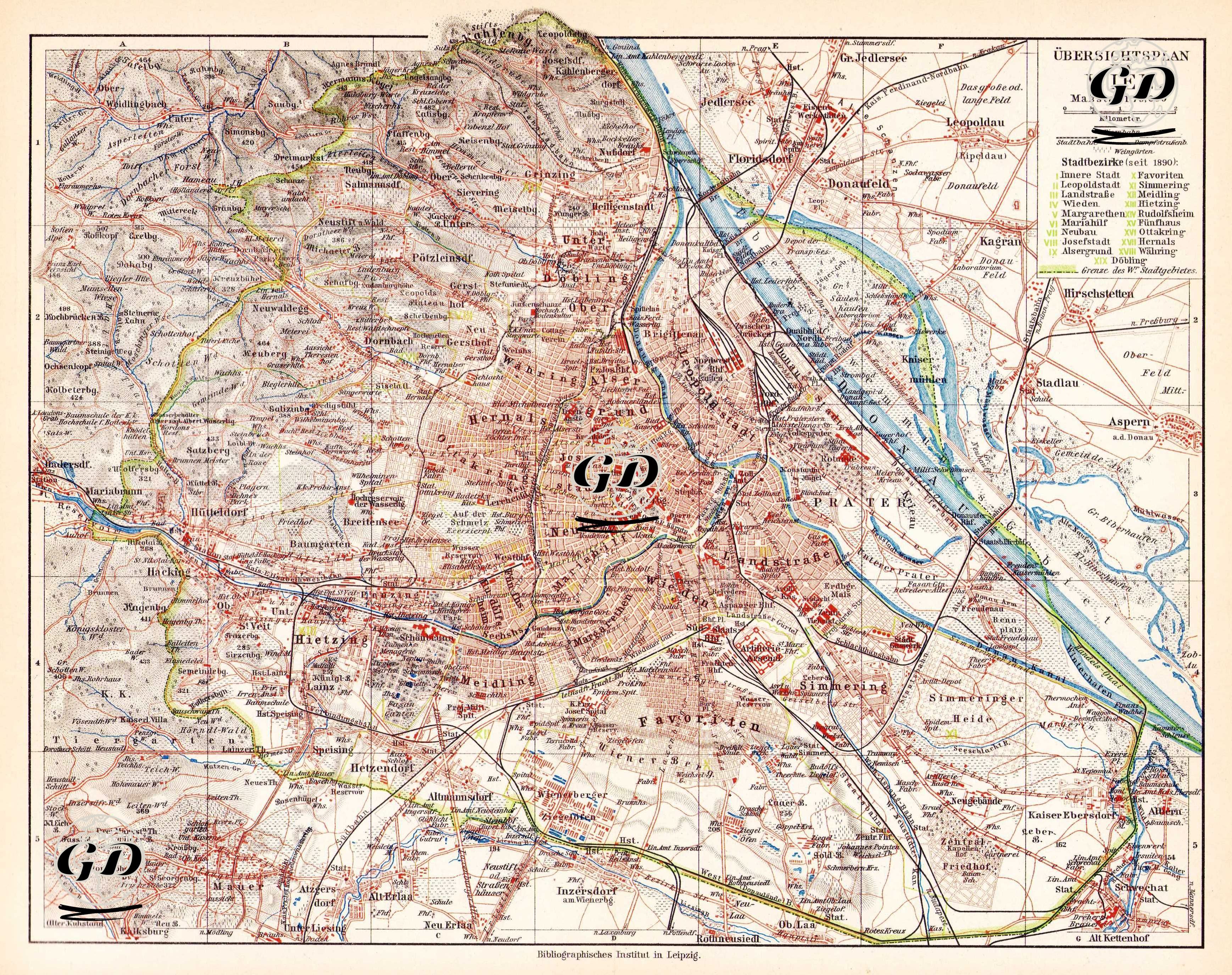Übersichtsplan von Wien (Oversight Plan of Vienna) -  - 1895
