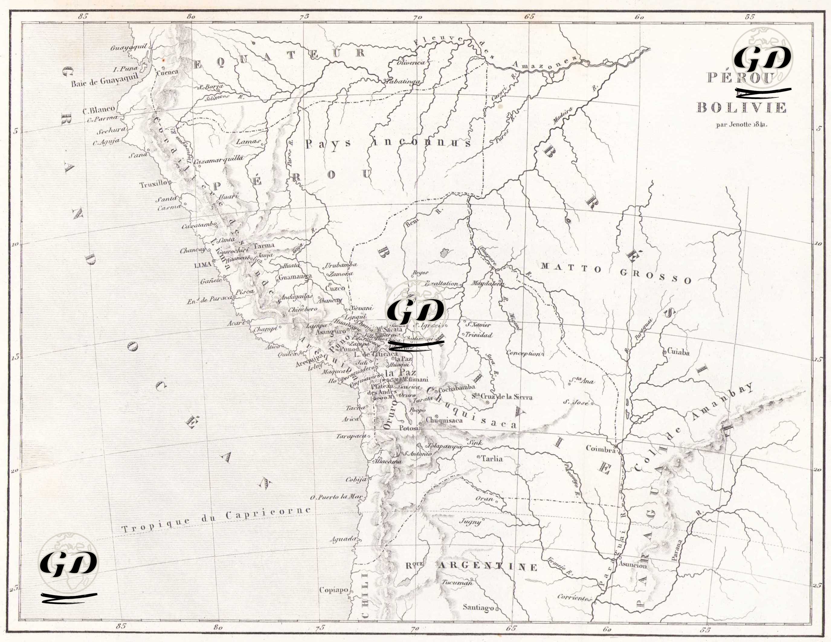 Perou et Bolivie (Peru and Bolivia) -  - 1843