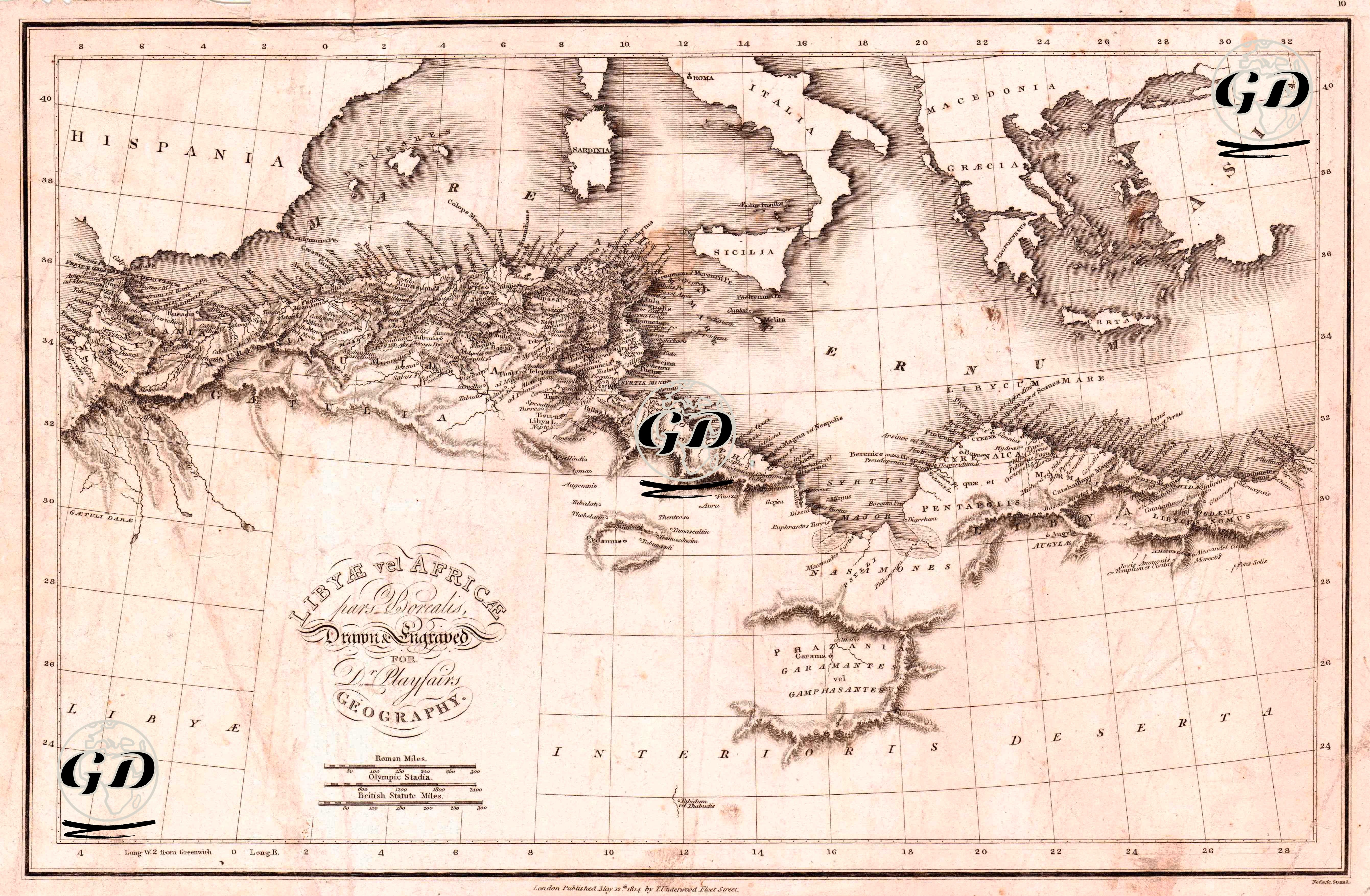Libyae vel Africae pars Borealis - James Playfair (1738-1819) - 1814
