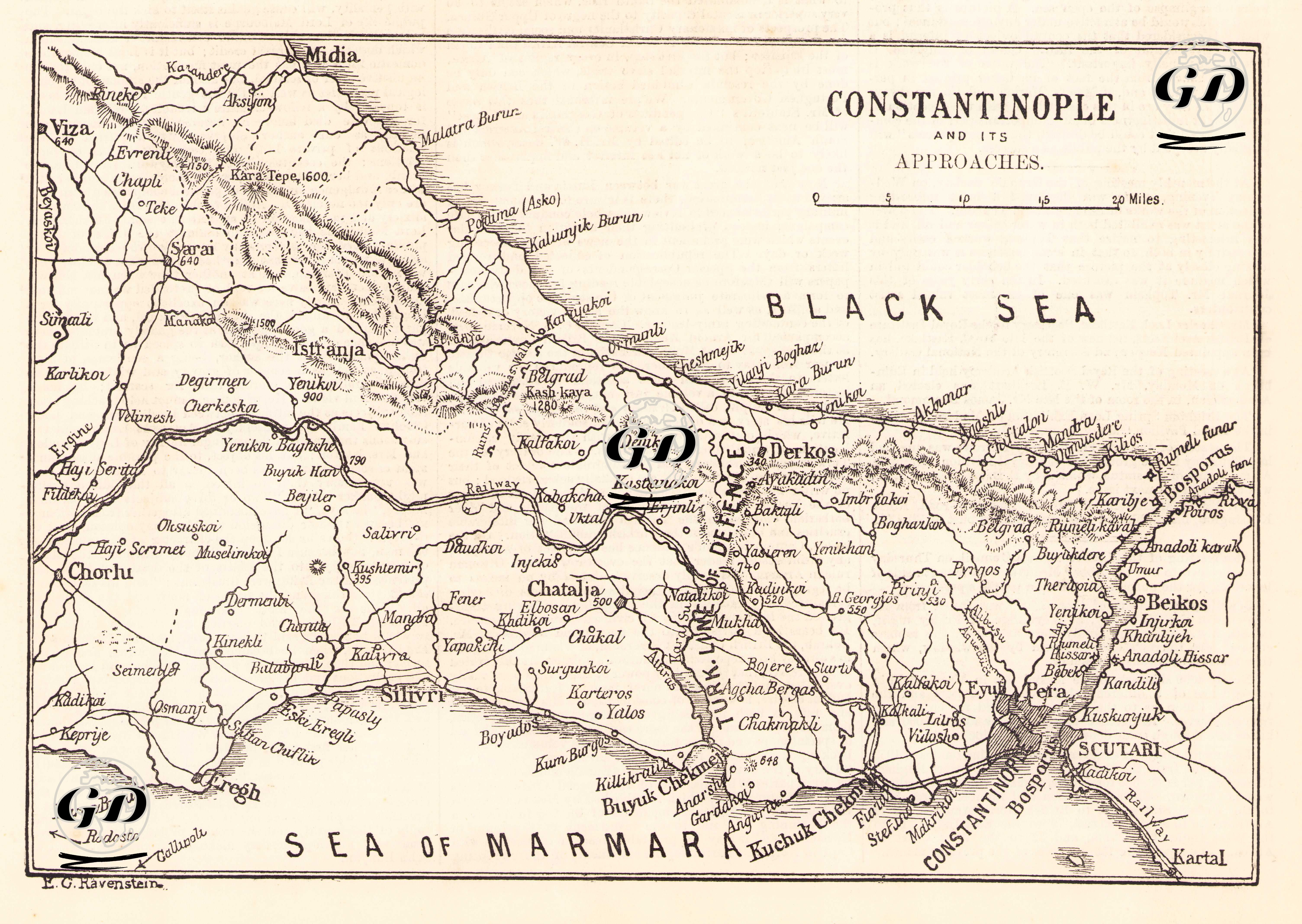 Constantinople And its Approaches - Ernst Georg Ravenstein (1834-1913) - 1878