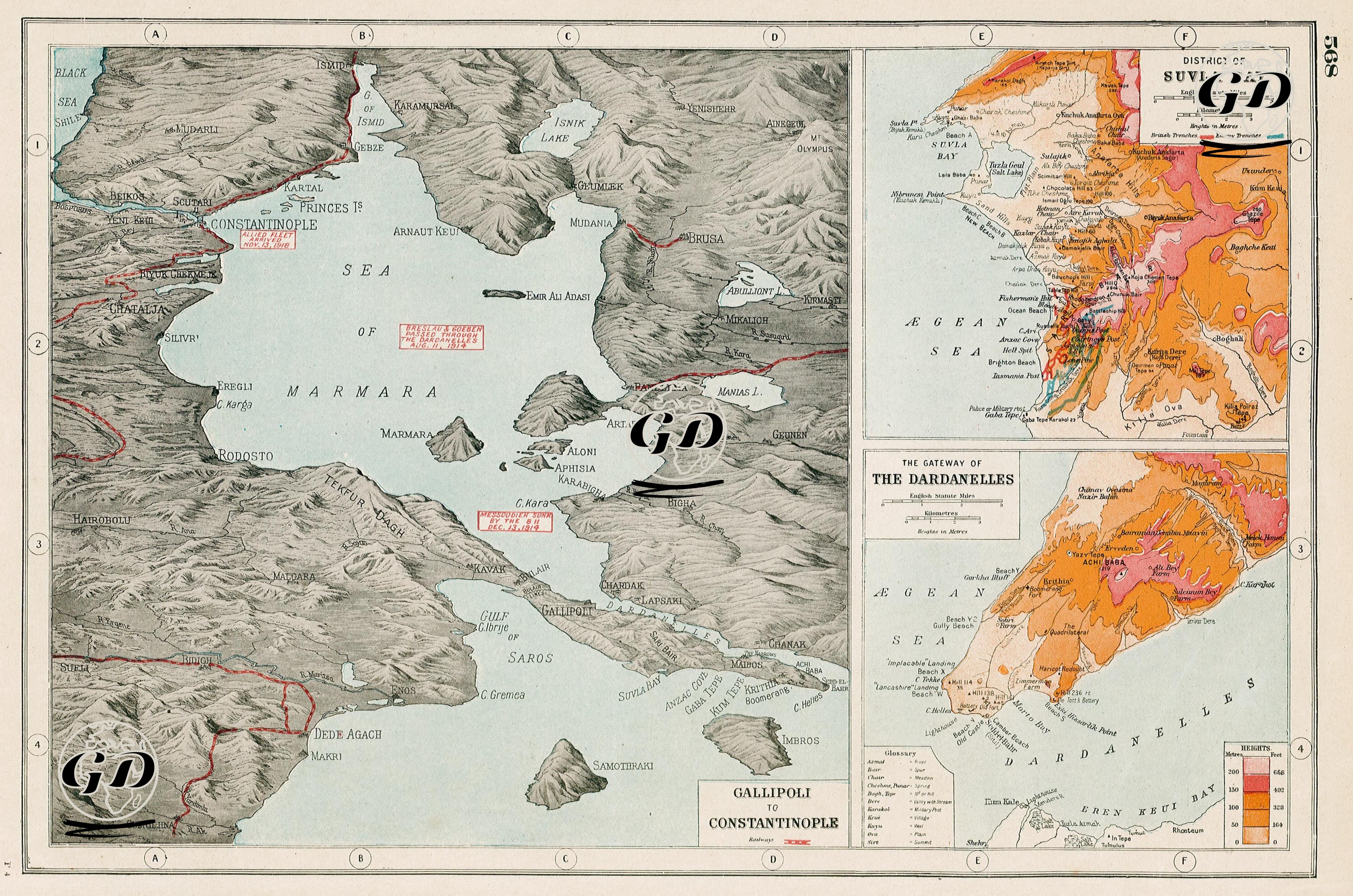 Gallipoli To Constantinople Railways-District Of Suvla Bay-The Gateway Of Dardanelles -  - 1920