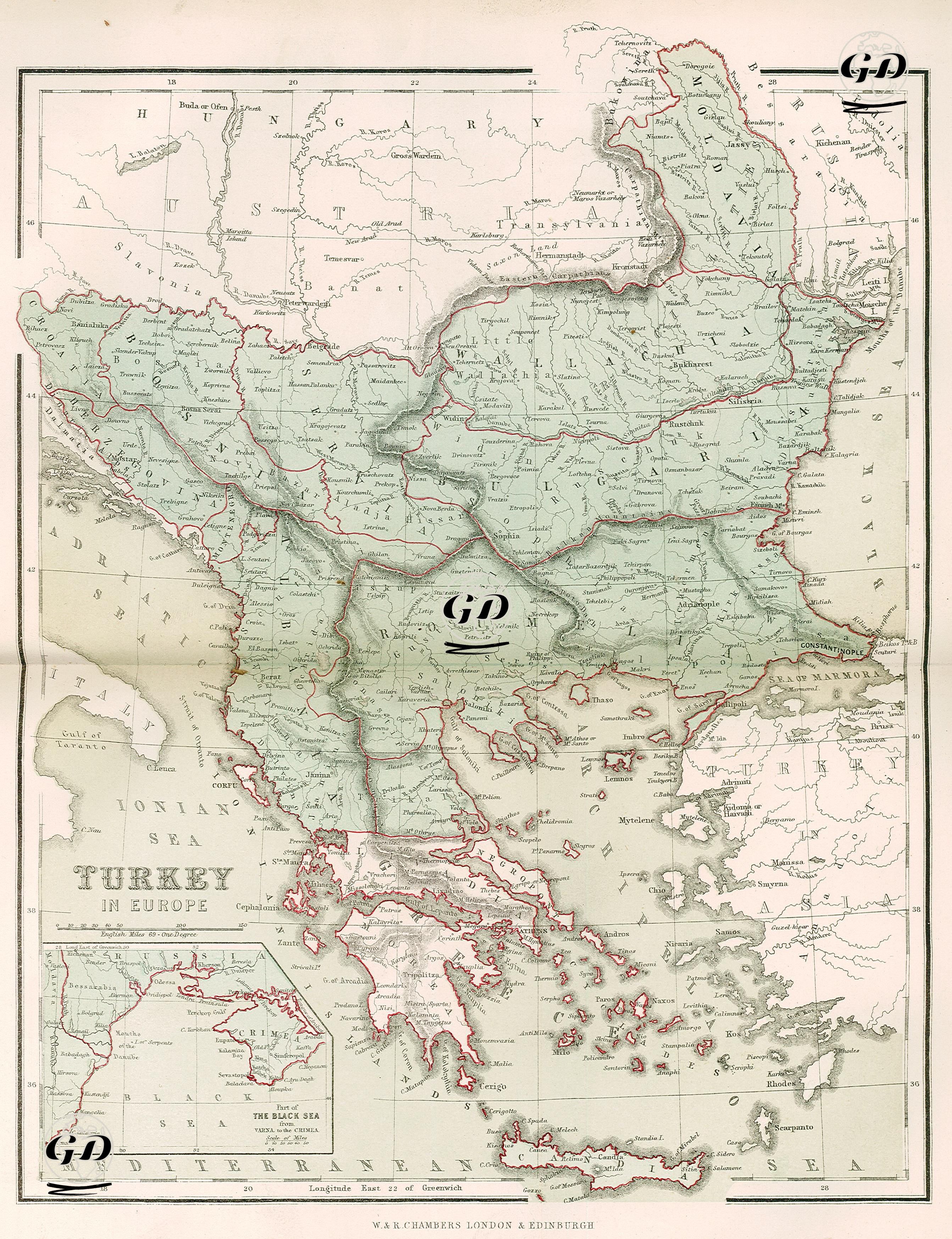 Turkey In Europe - Part of the Black Sea from Varna to Crimea -  - 1856