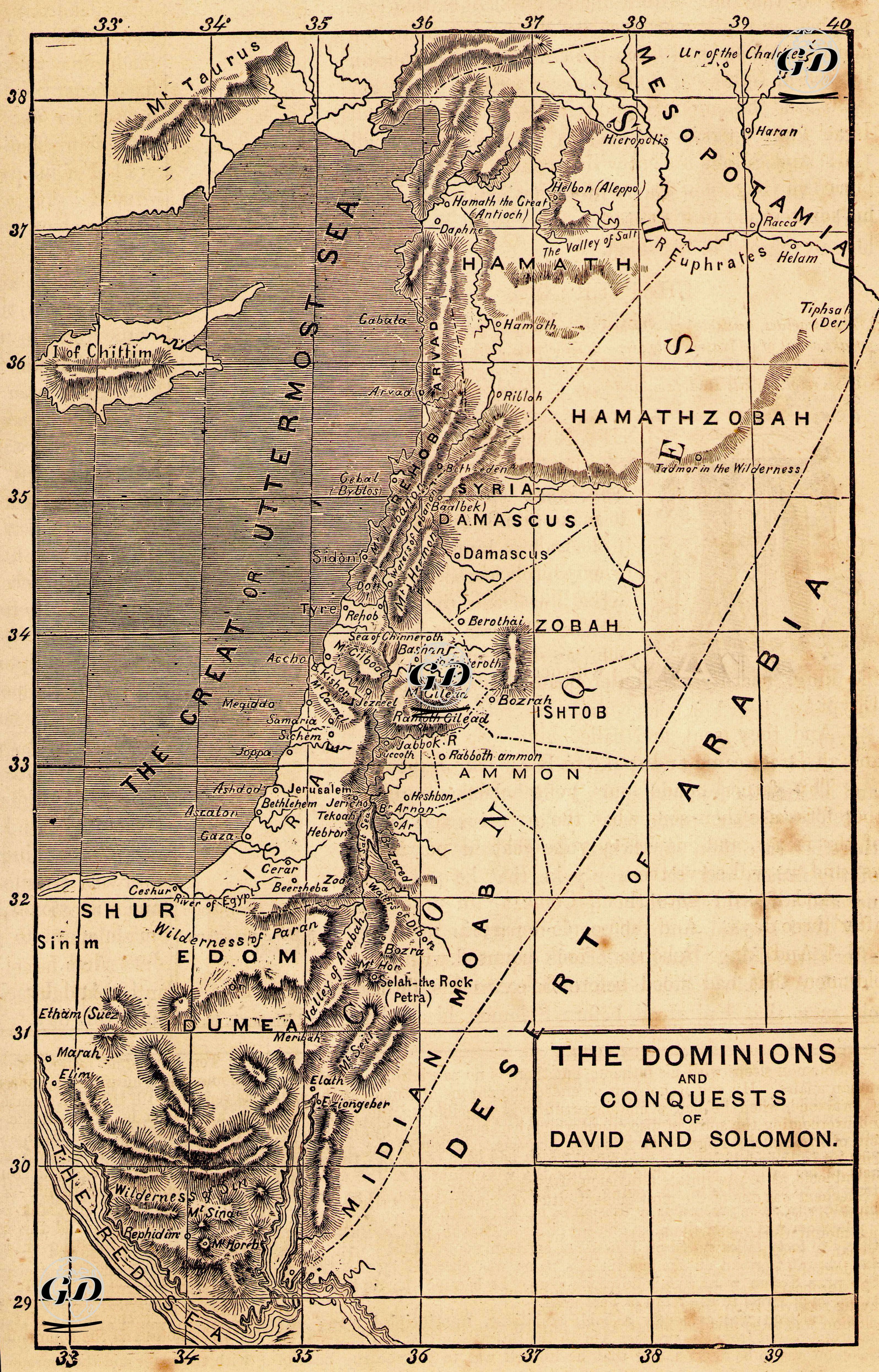 The Dominions And Conquests Of David And Solomon -  - 1870's