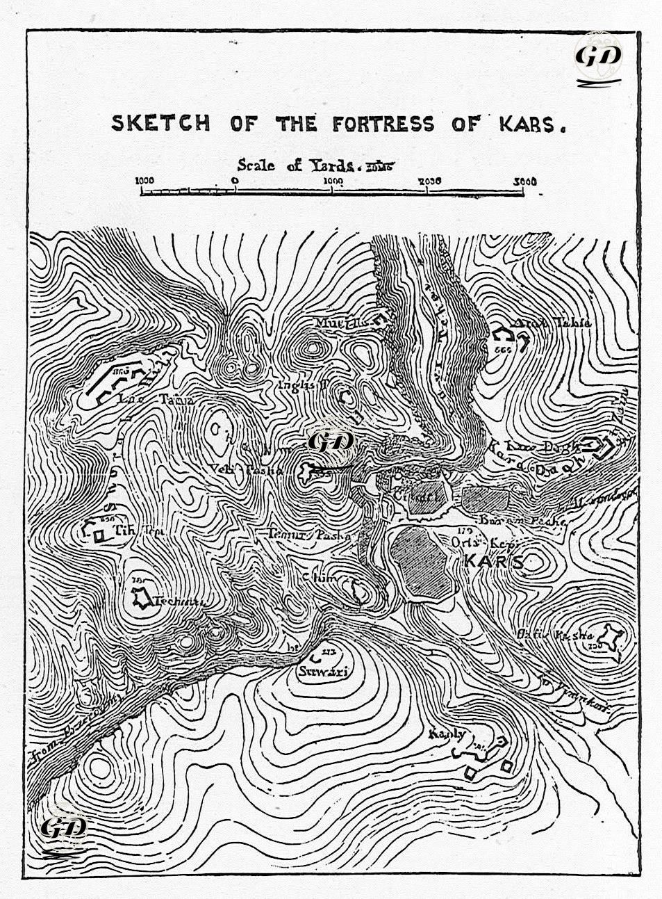 Sketch Of The Fortress Of Kars -  - 1877