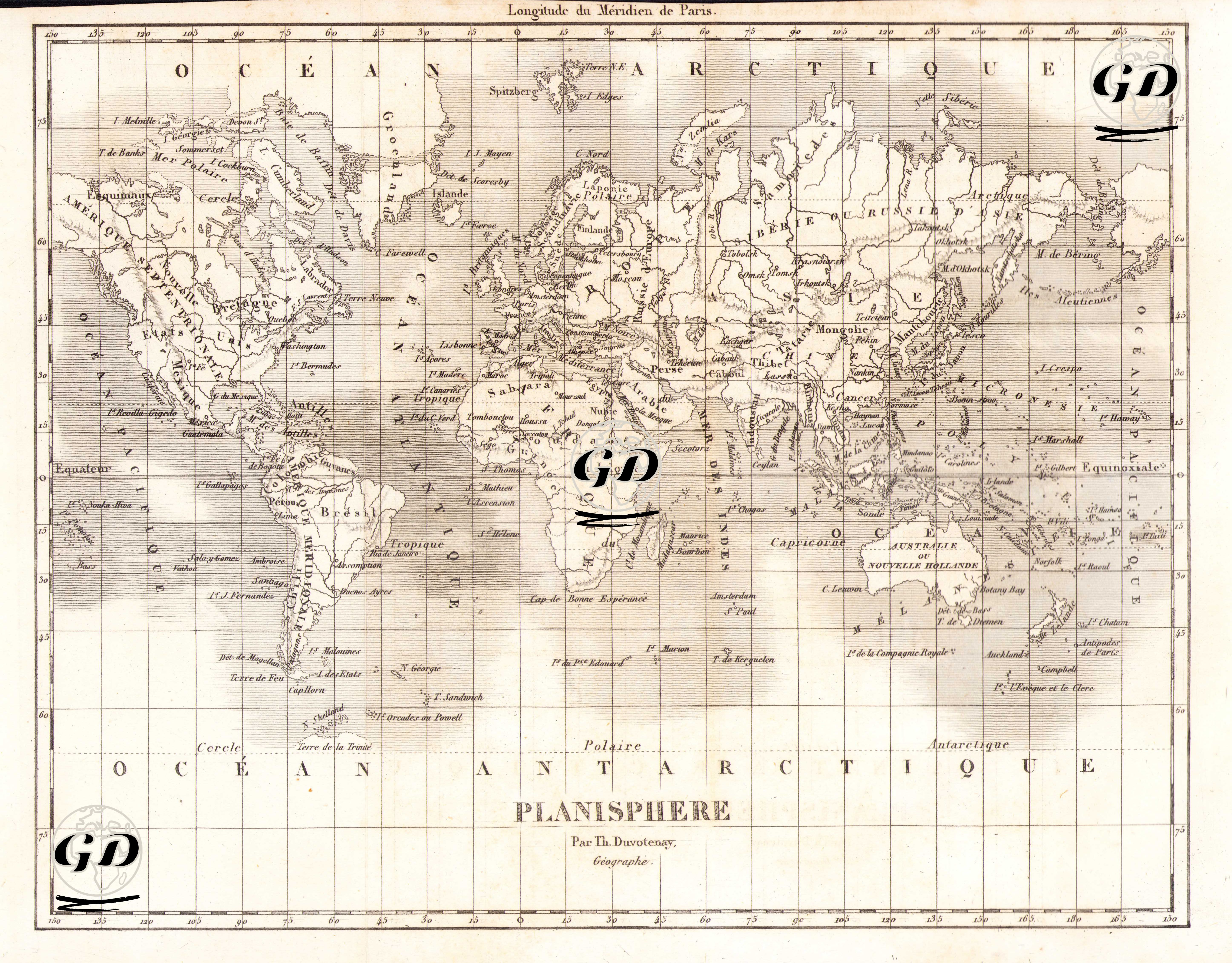 Planisphere - Thunot Duvotenay (1796-1875) - 1840