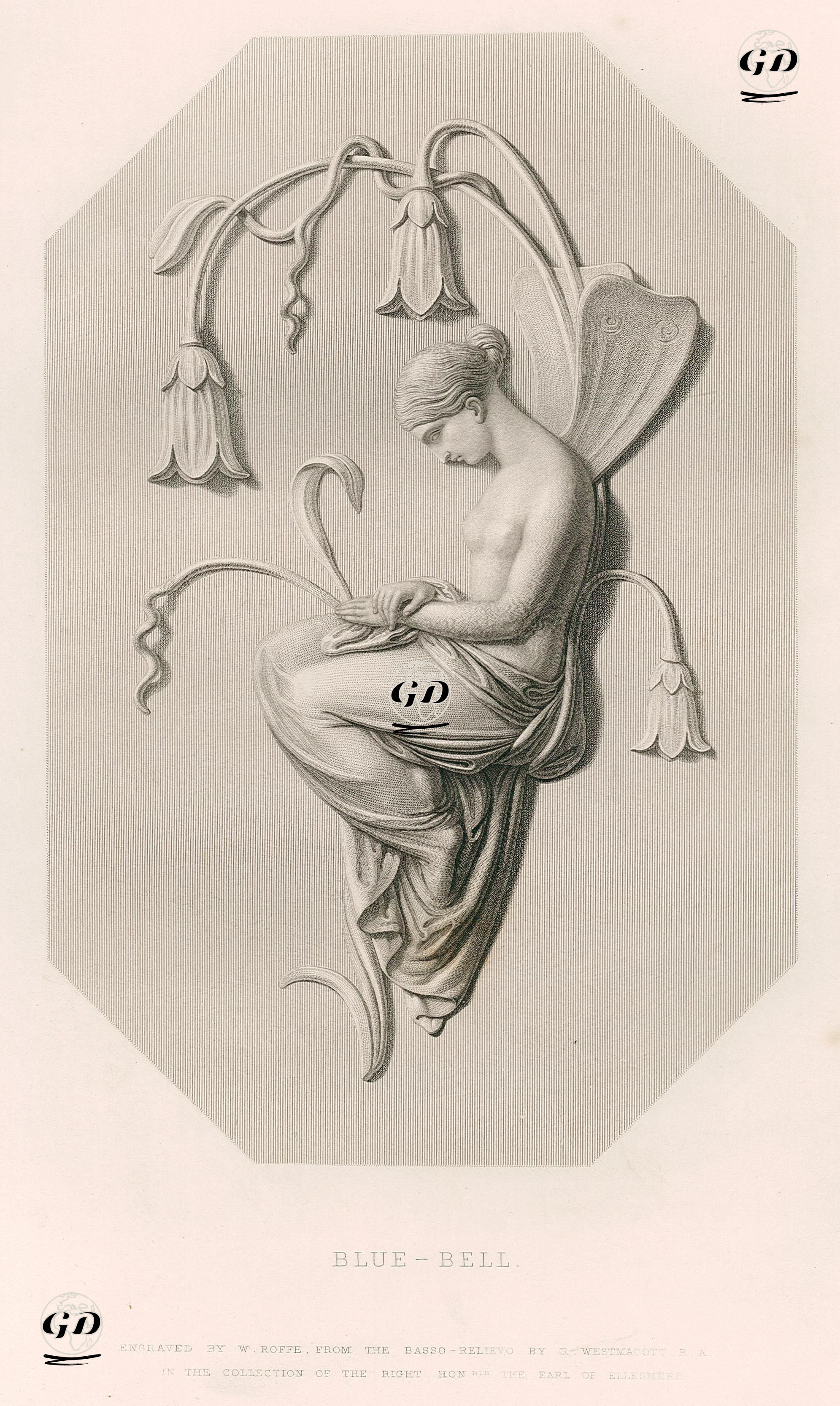 Mavi Çan Çiçeği - Richard Westmacott (1775-1856) - 1855