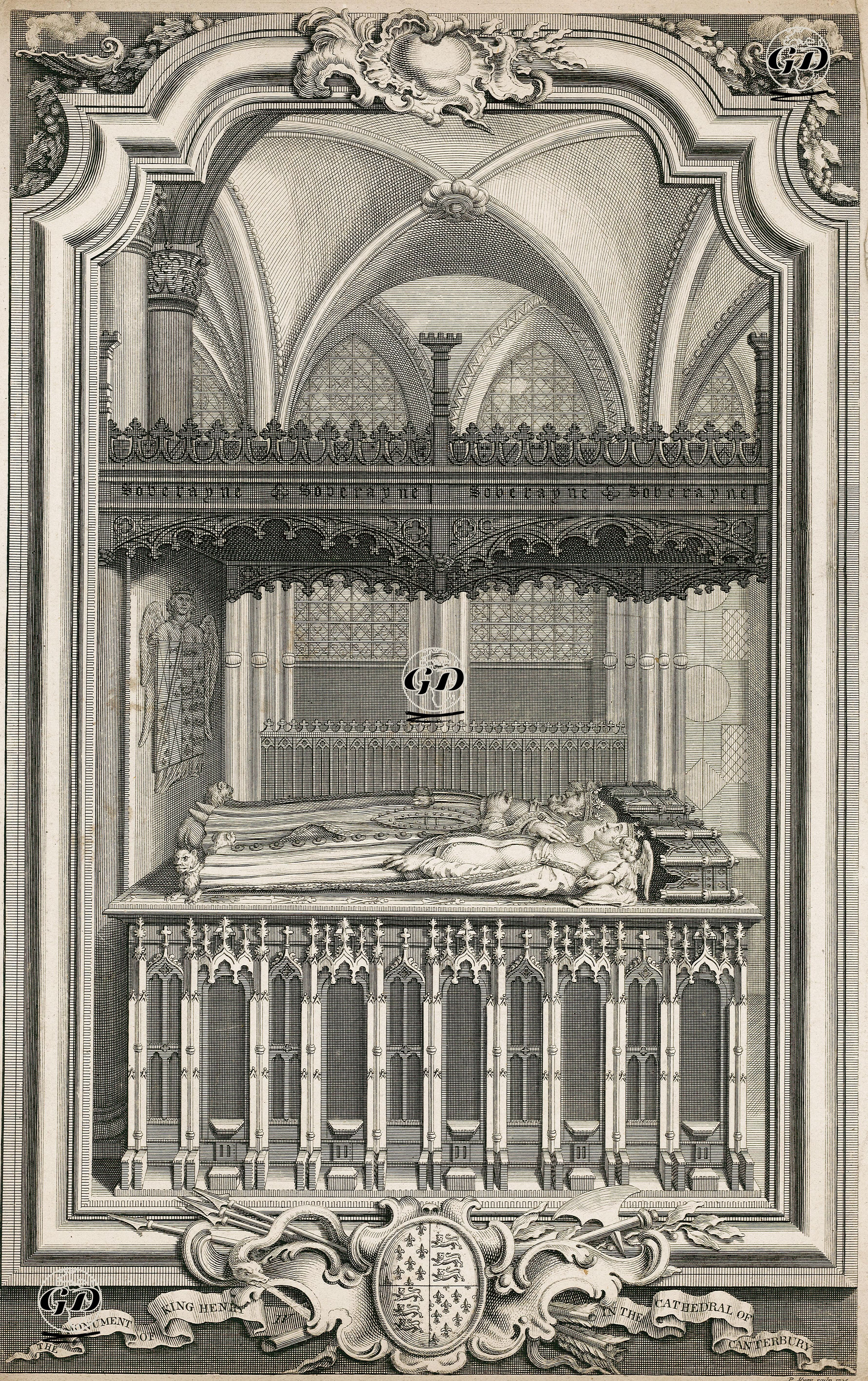 The Monument Of King Henry IV in The Cathedral Of Canterbury -  - 1735