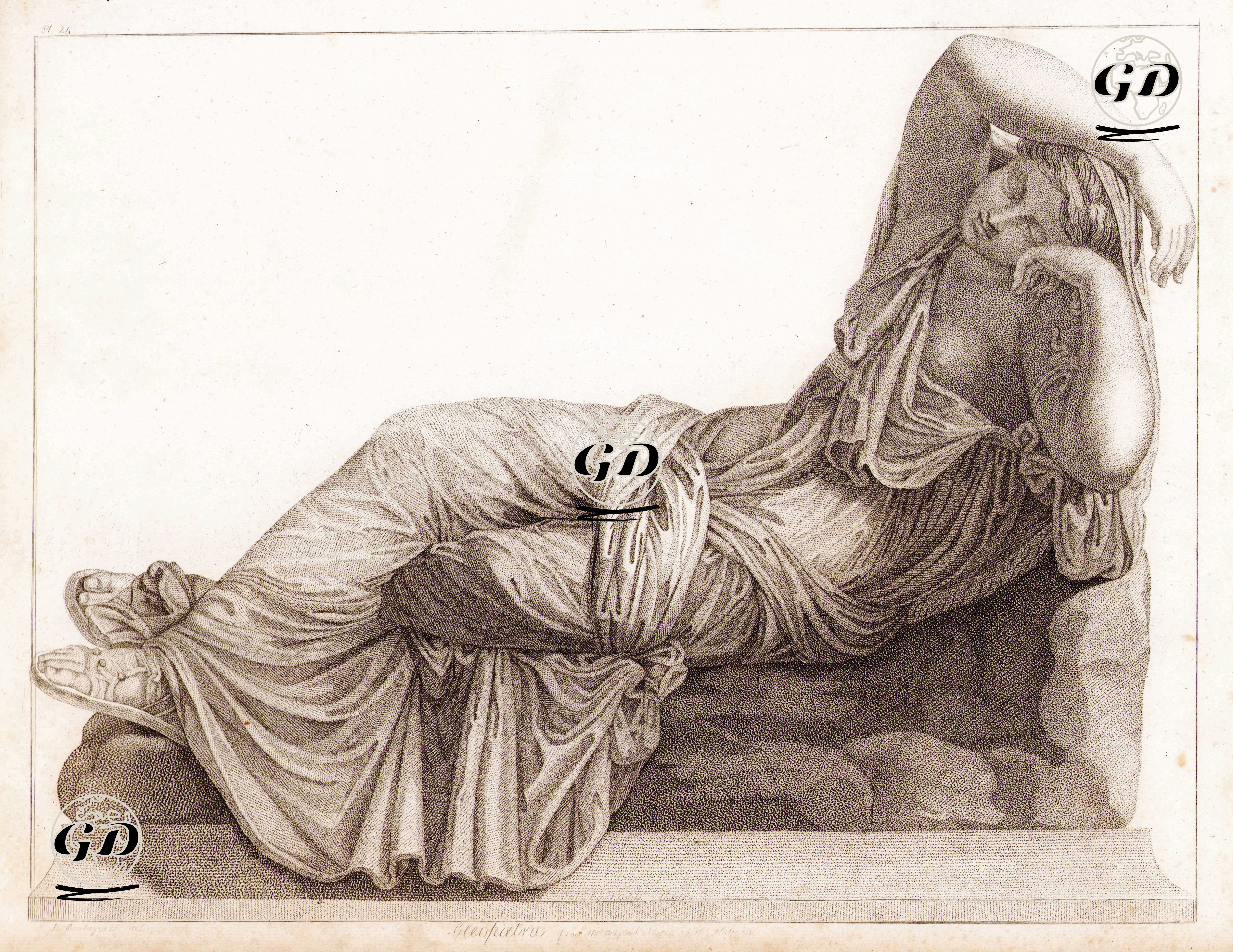 Uyuyan Ariadne (Vatikan Müzesinde Bulunan Kleopatra Heykeli) - L.Rocchegrasi - 1806