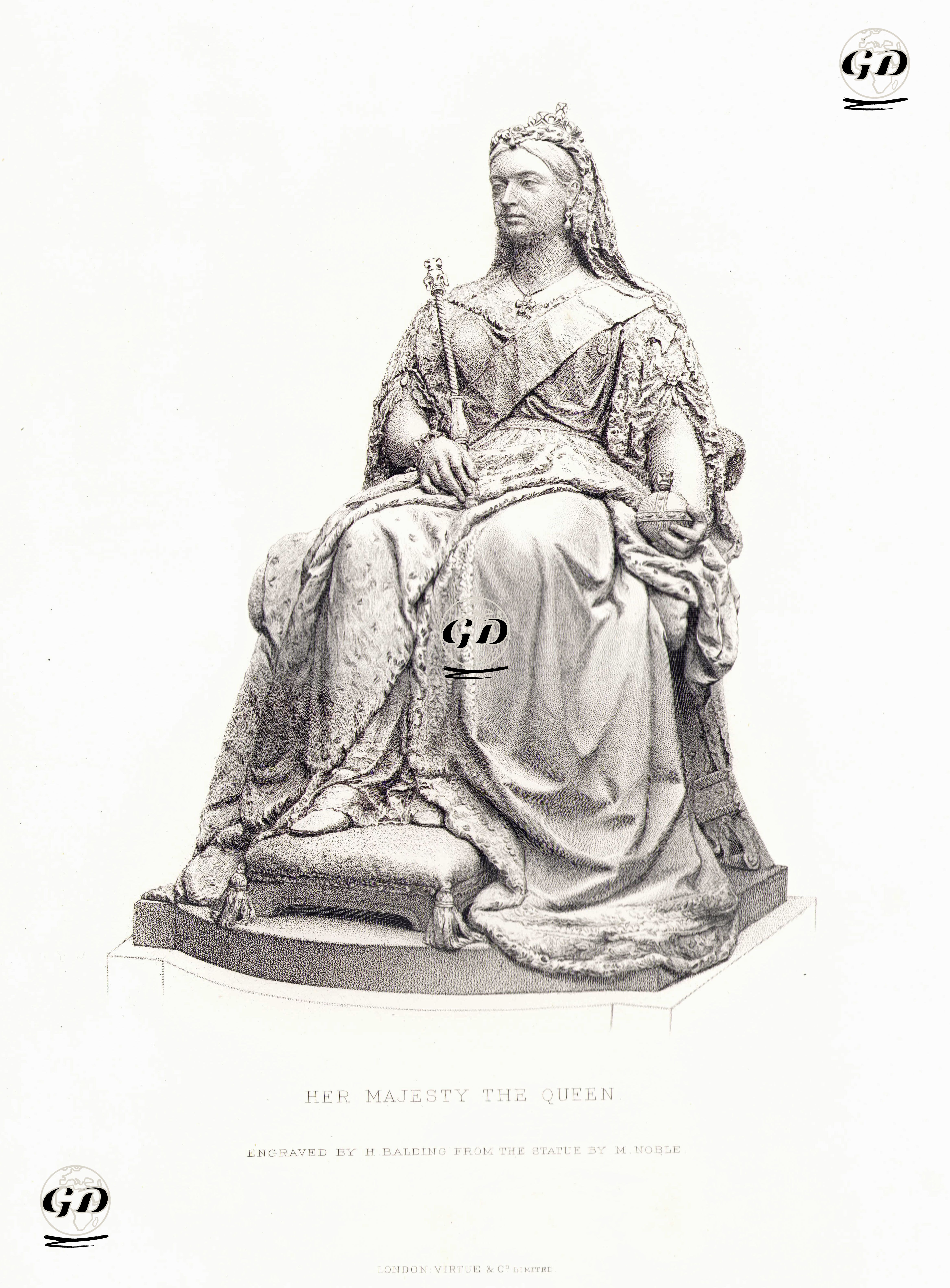 İngiltere Kraliçesi Victoria'nın St.Thomas Hastanesindeki Heykeli - Matthew Noble (1817-1876) - 1878