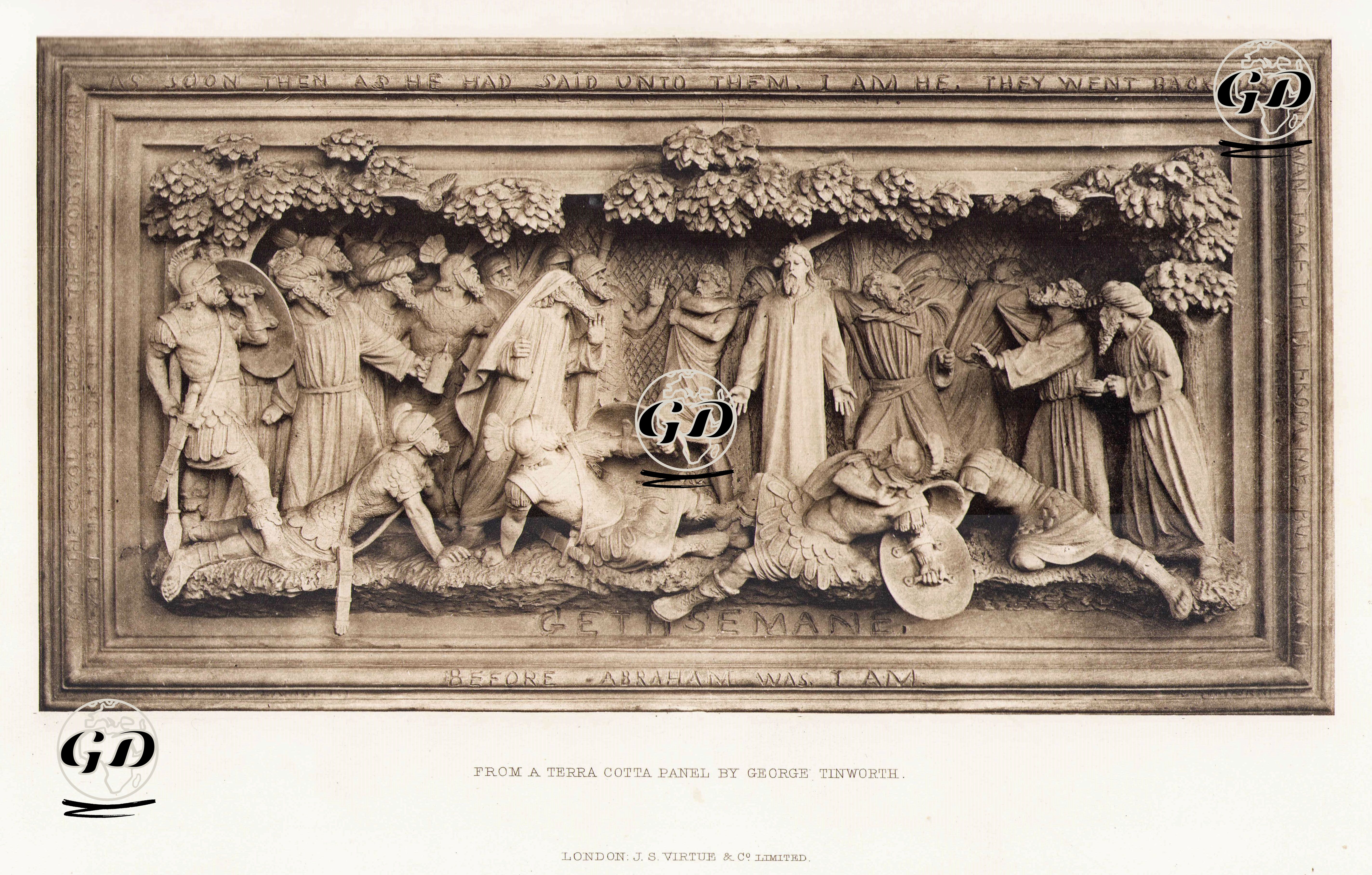 Hazreti İsa'nın Gethsemane Bahçesinde Askerler Tarafından Tutuklanması - George Tinworth (1843-1913) - 1883