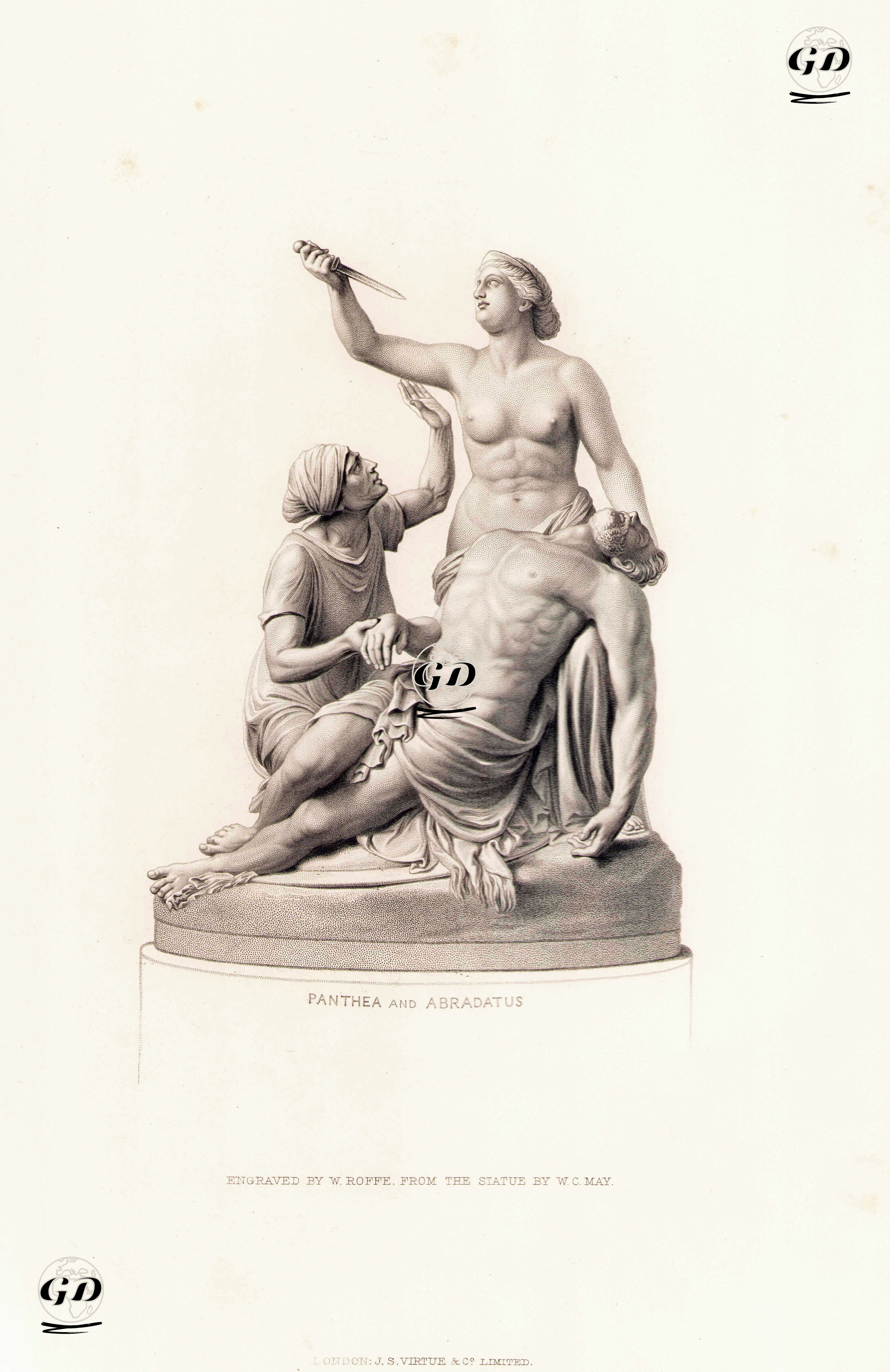 Susa Kralı Abradatas'ın Savaşta Ölmesi Üzerine Karısı Panthea'nın Kendini Öldürmesi - William Charles May (1853-1931) - 1883
