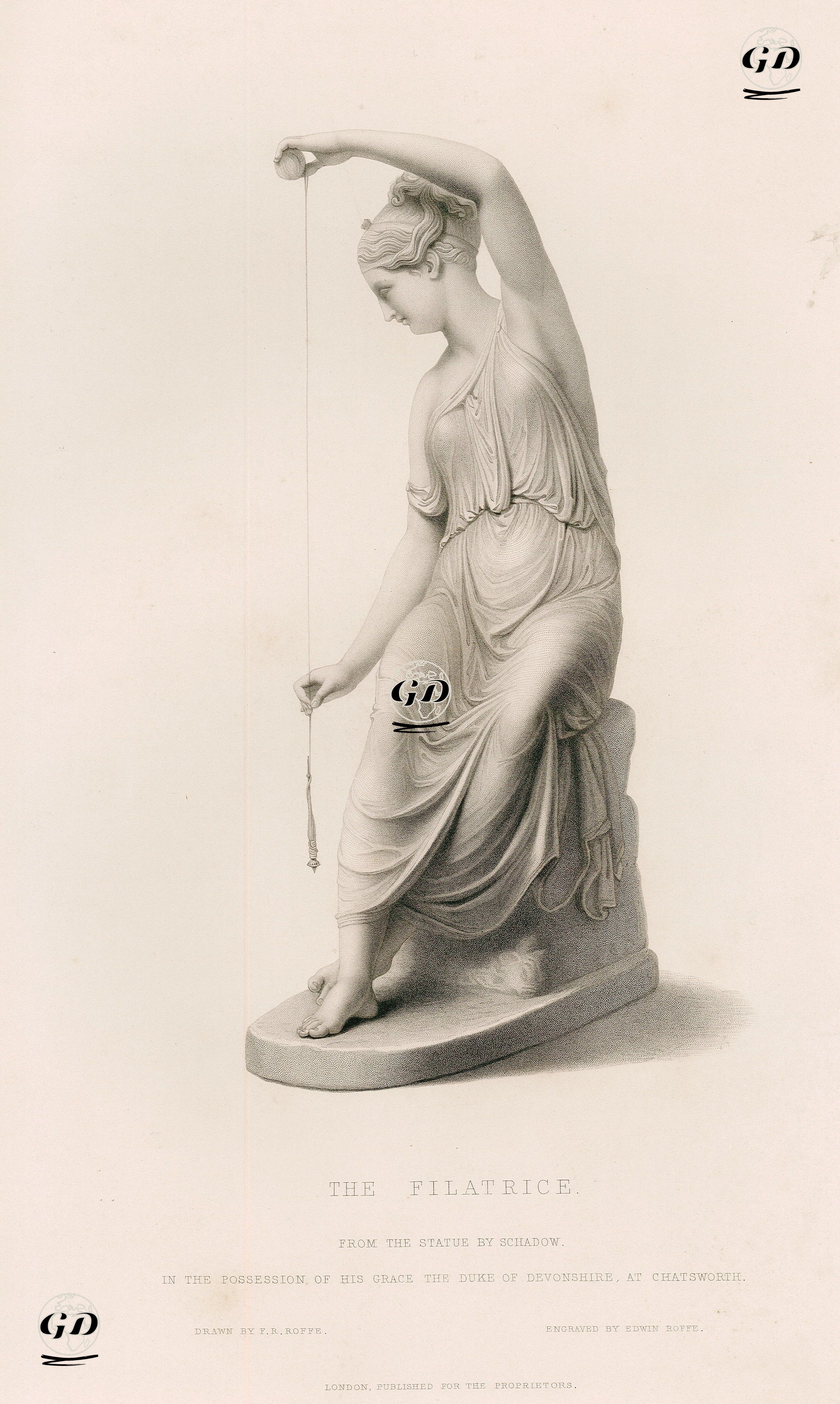 The Filatrice  - Friedrich Wilhelm von Schadow (1789-1862)-
Felix Robert Roffe (1814-1887) - 1855