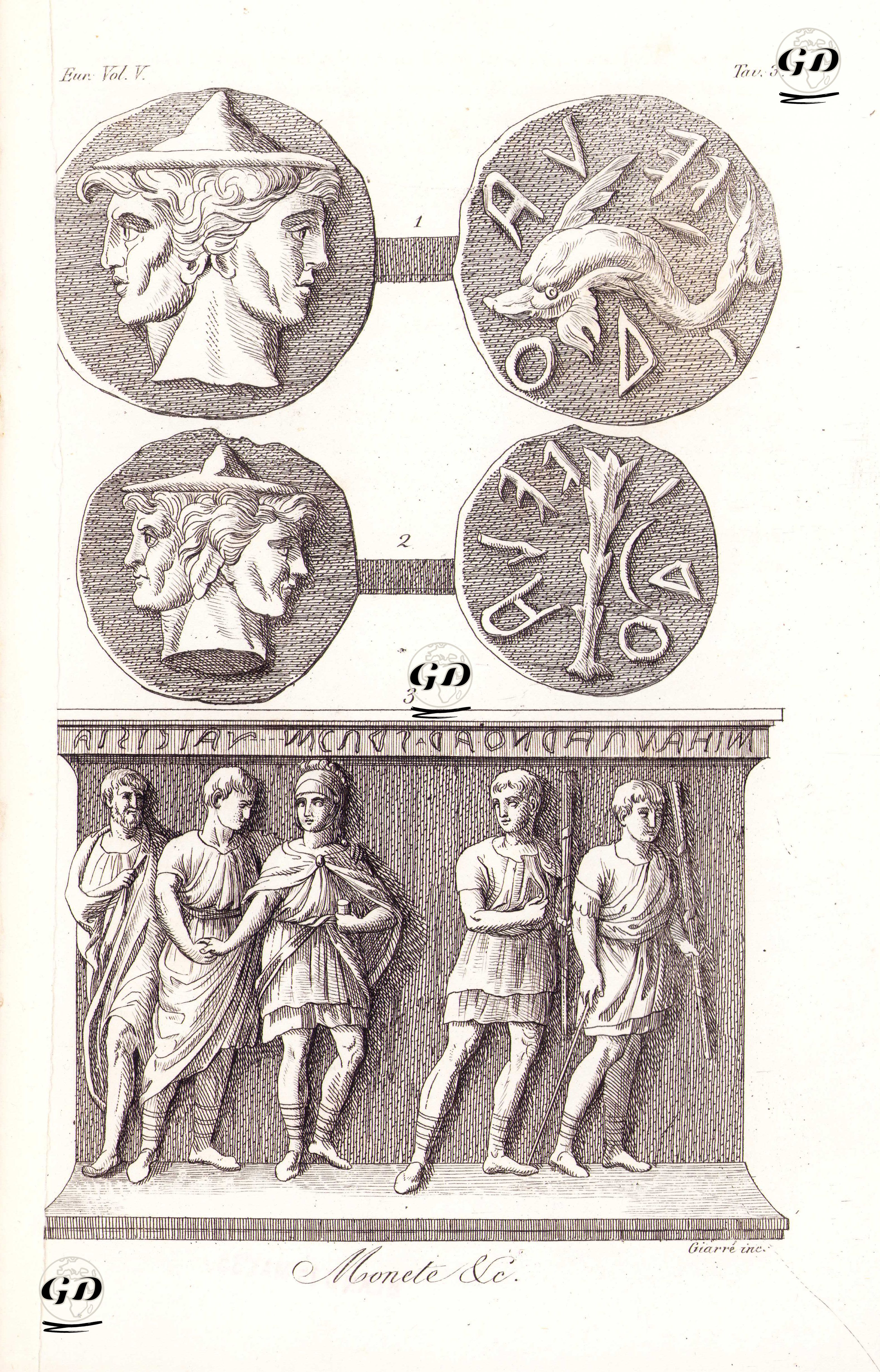 Roma İmparatorluğu Kullanılan Paralar Ve Duvar Kabartmaları, Avrupa. Cilt V. Resim 3. -  - 1820's-1840's