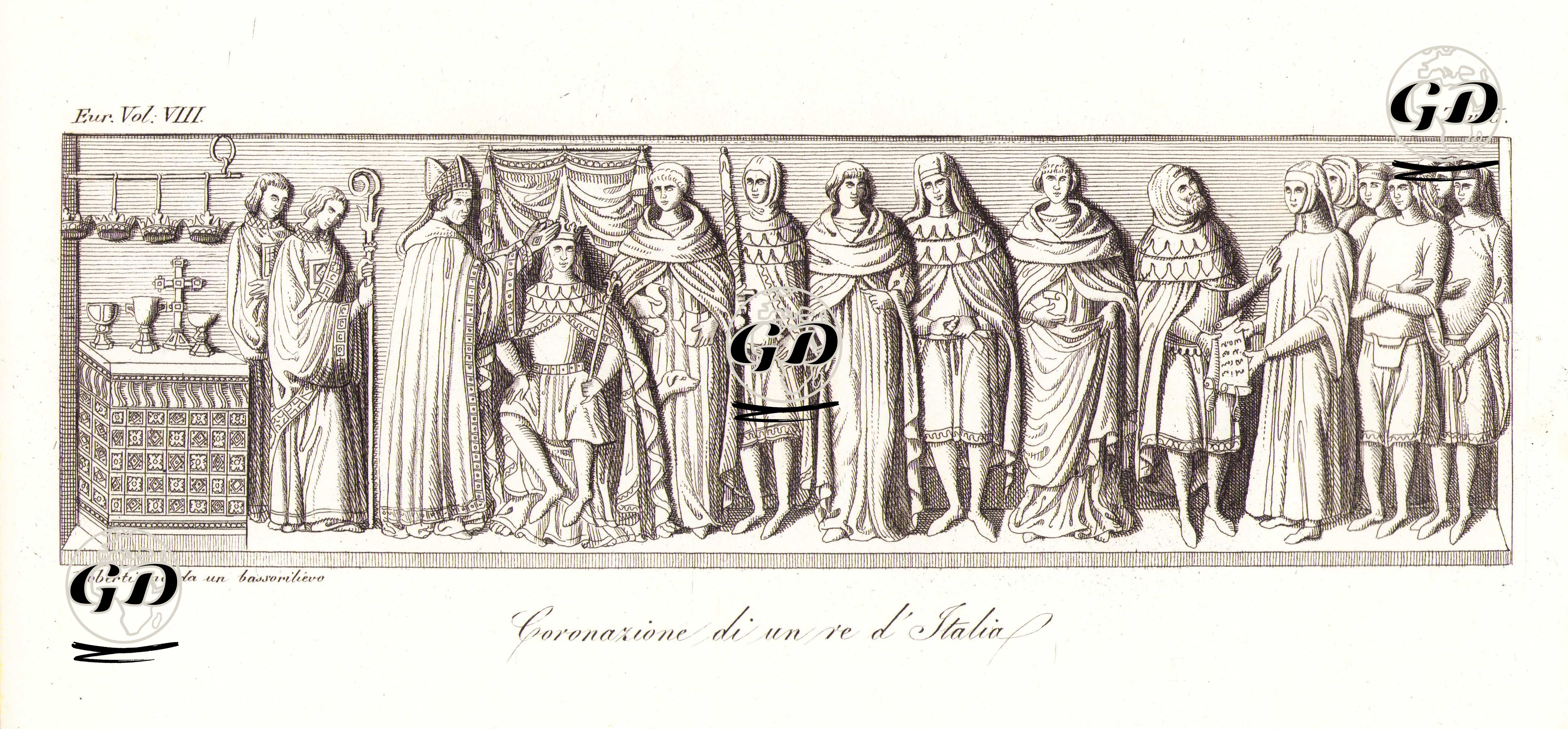 Coronazione Di Un Re D'italia, Eur. Vol VIII. Tav.5. (Coronation Of A King Of italy) -  - 1820's-1840's