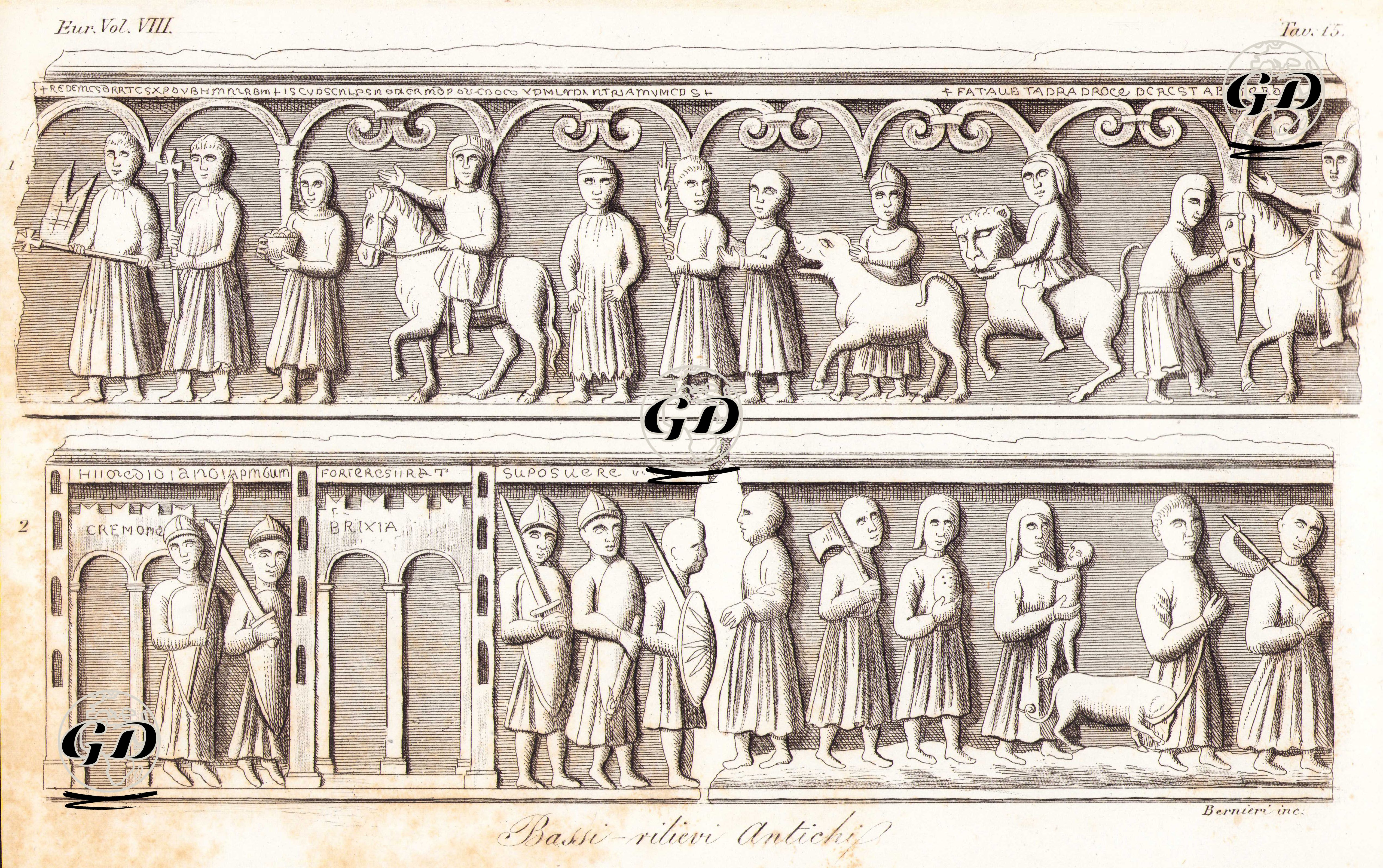 Bassi Rilievi Antichi, Eur. Vol VIII. Tav.15. (Ancient Bas Reliefs) -  - 1820's-1840's