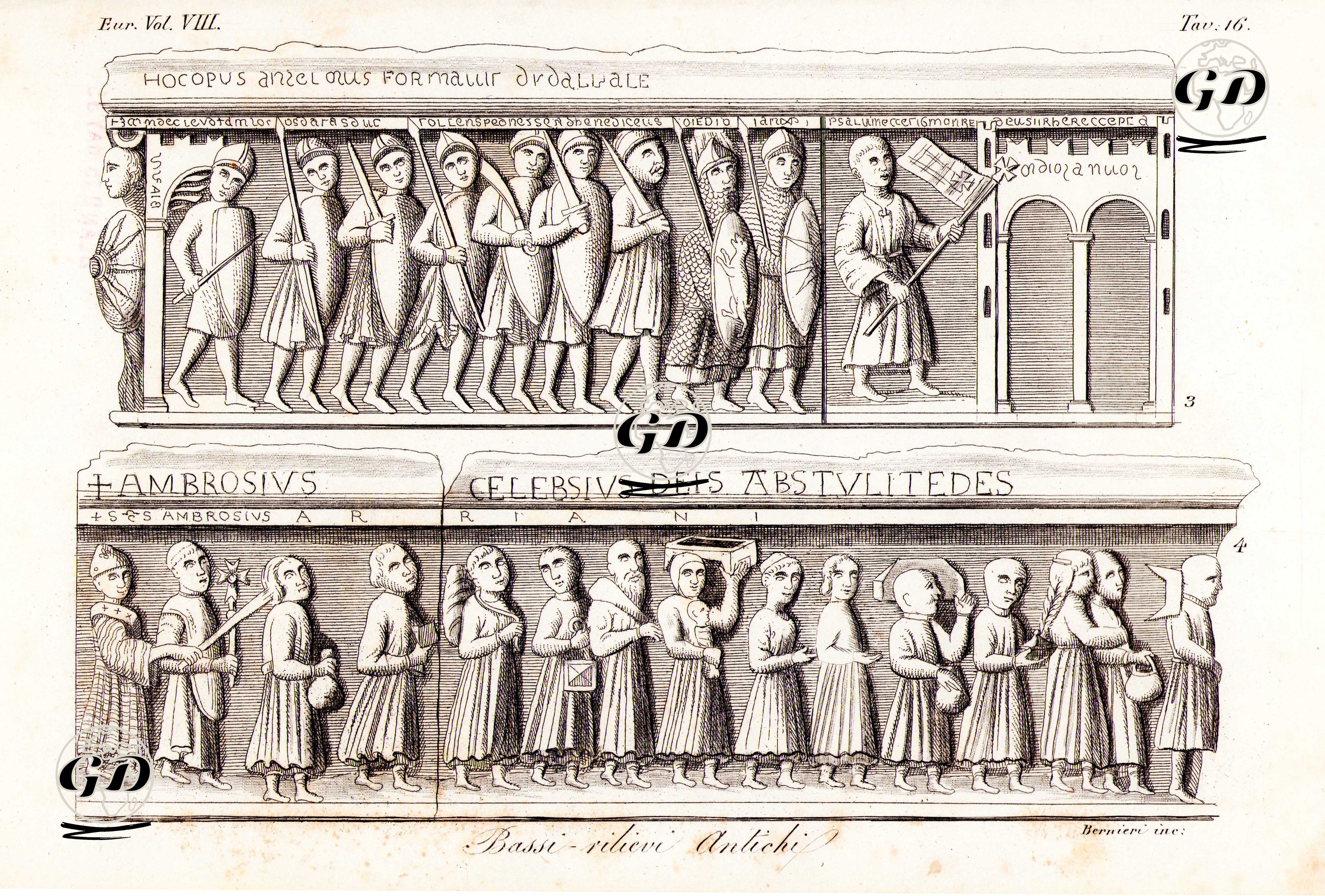 Bassi Rilievi Antichi, Eur. Vol VIII. Tav.16. (Ancient Bas Reliefs) -  - 1820's-1840's
