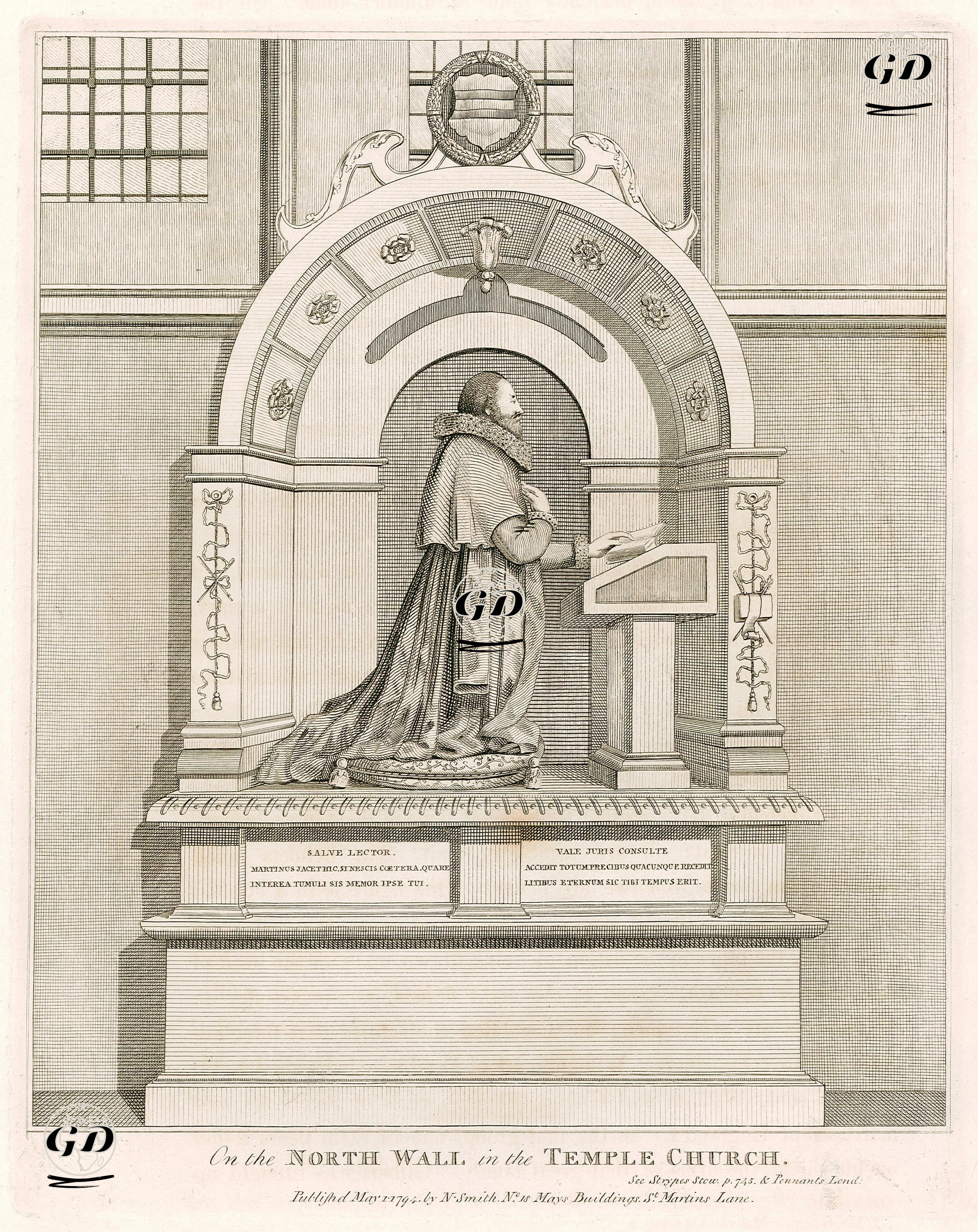 Londra'da Temple (Tapınak) Kilisesinin Kuzey Duvarında Bulunan  Richard Martin Anıtı -  - 1794