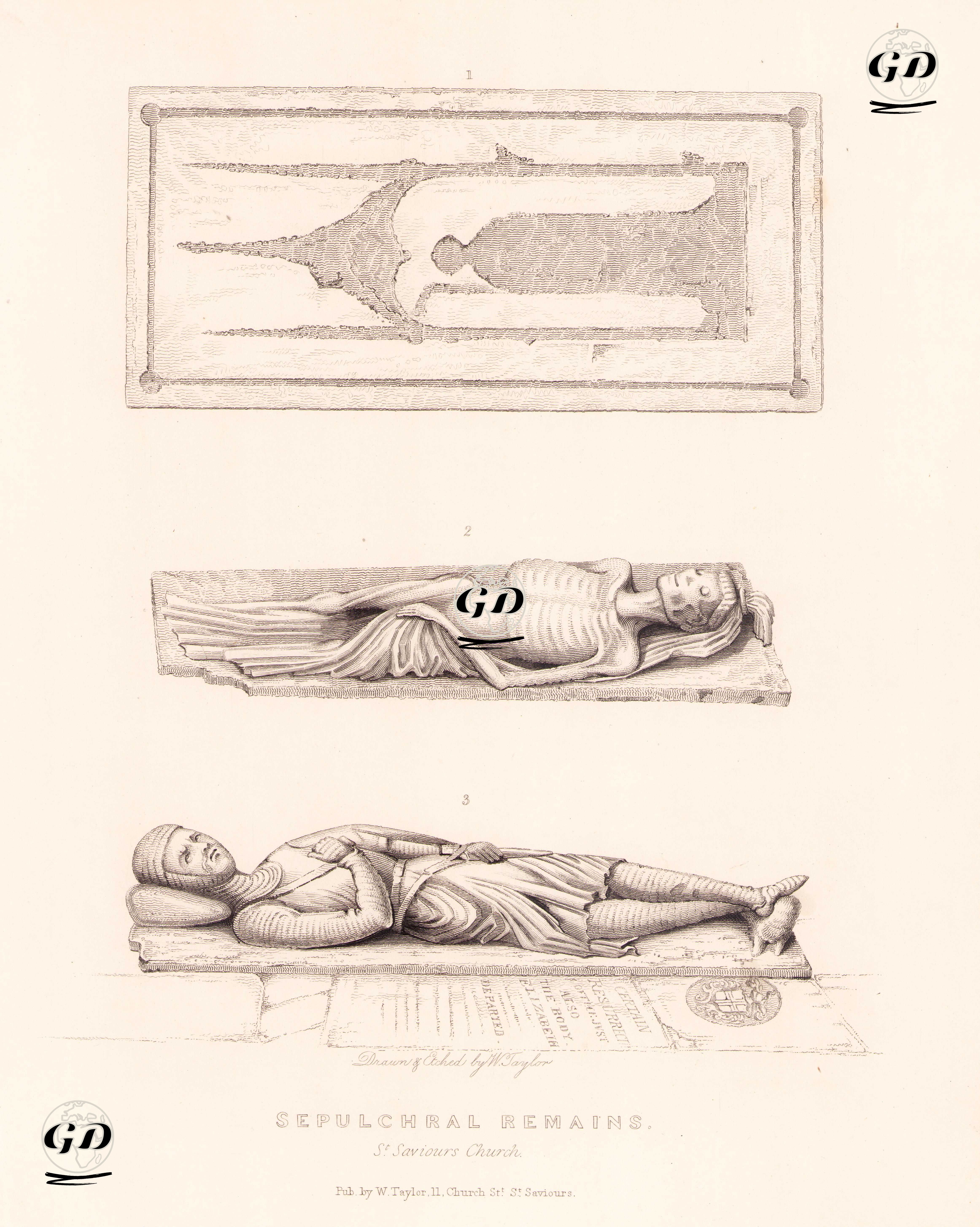 St.Saviours Kilisesindeki Mezar Heykelleri - William Taylor (Active 1825-1852) - 1830's