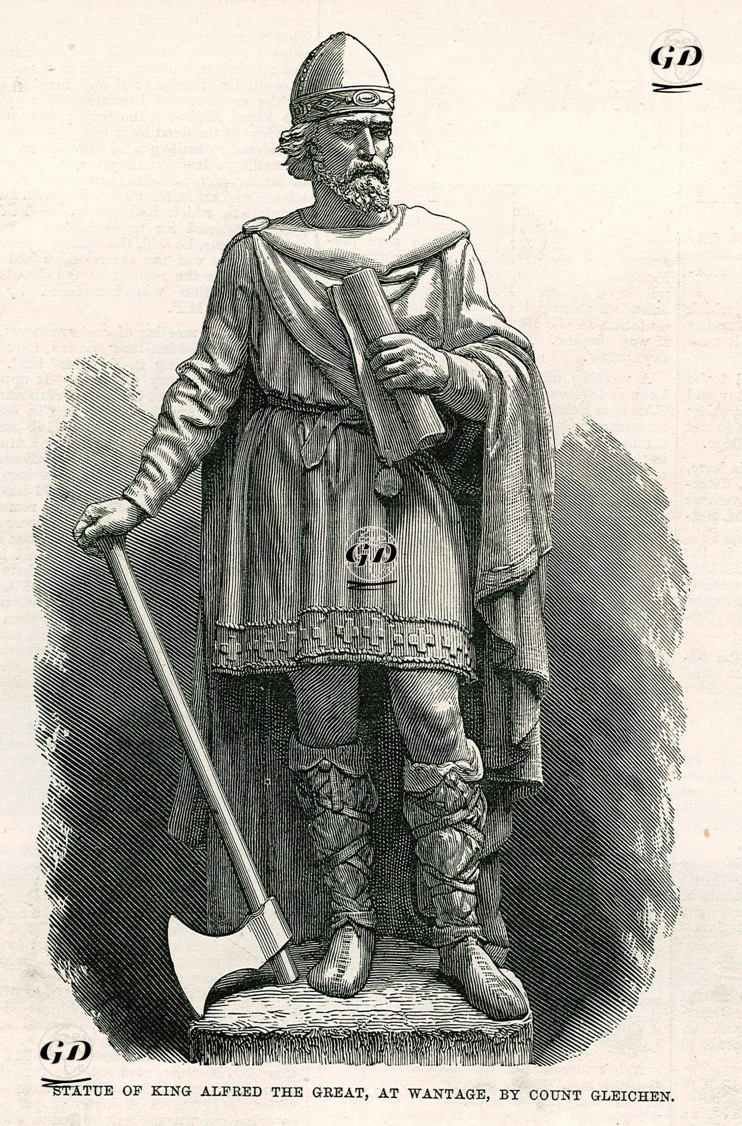 Wantage'de Bulunan Wessex Kralı Büyük Alfred'in Heykeli - Count Gleichen (1833-1911) - 1877