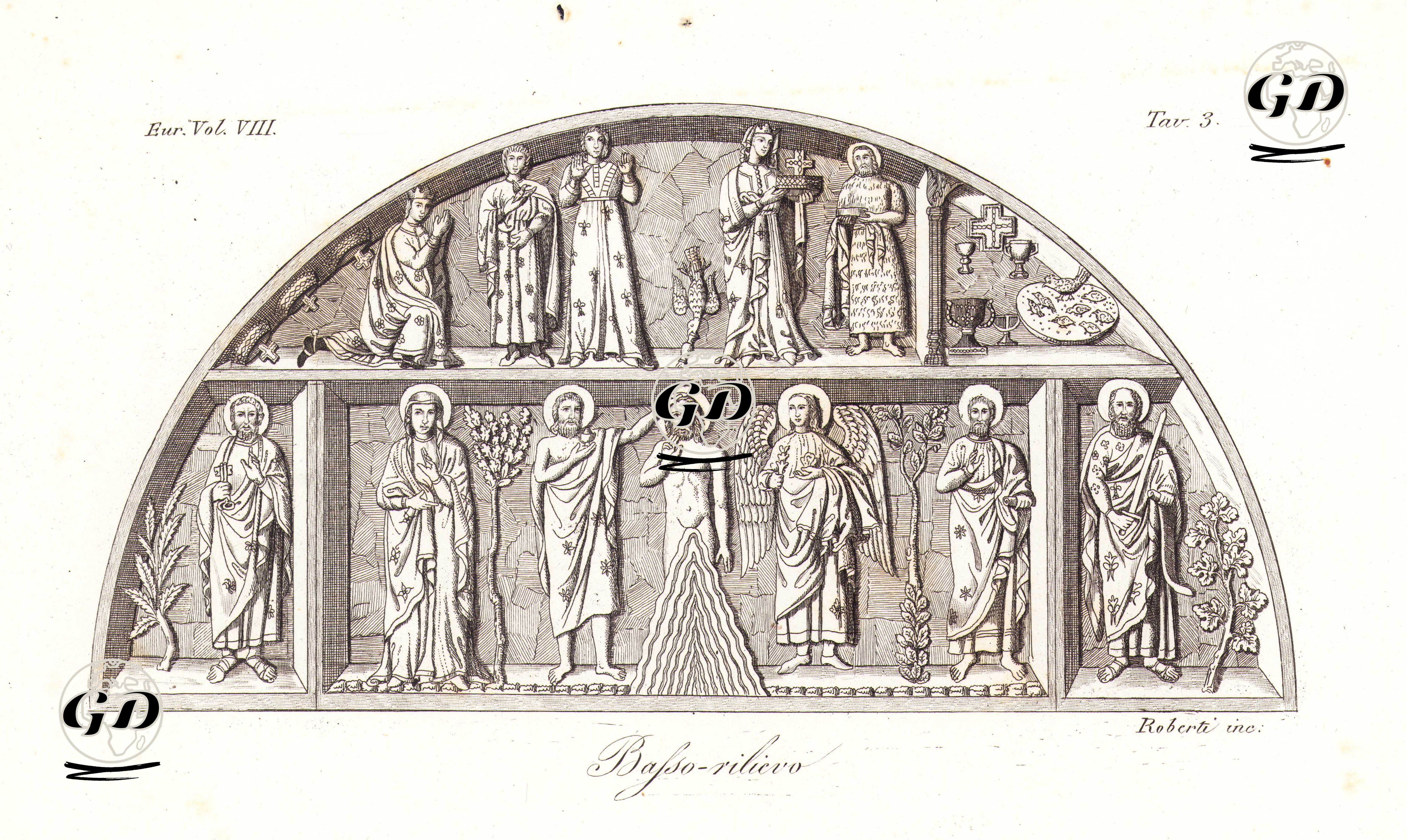 Basso Rilievo, Eur. Vol VIII. Tav.3. -  - 1820's-1840's