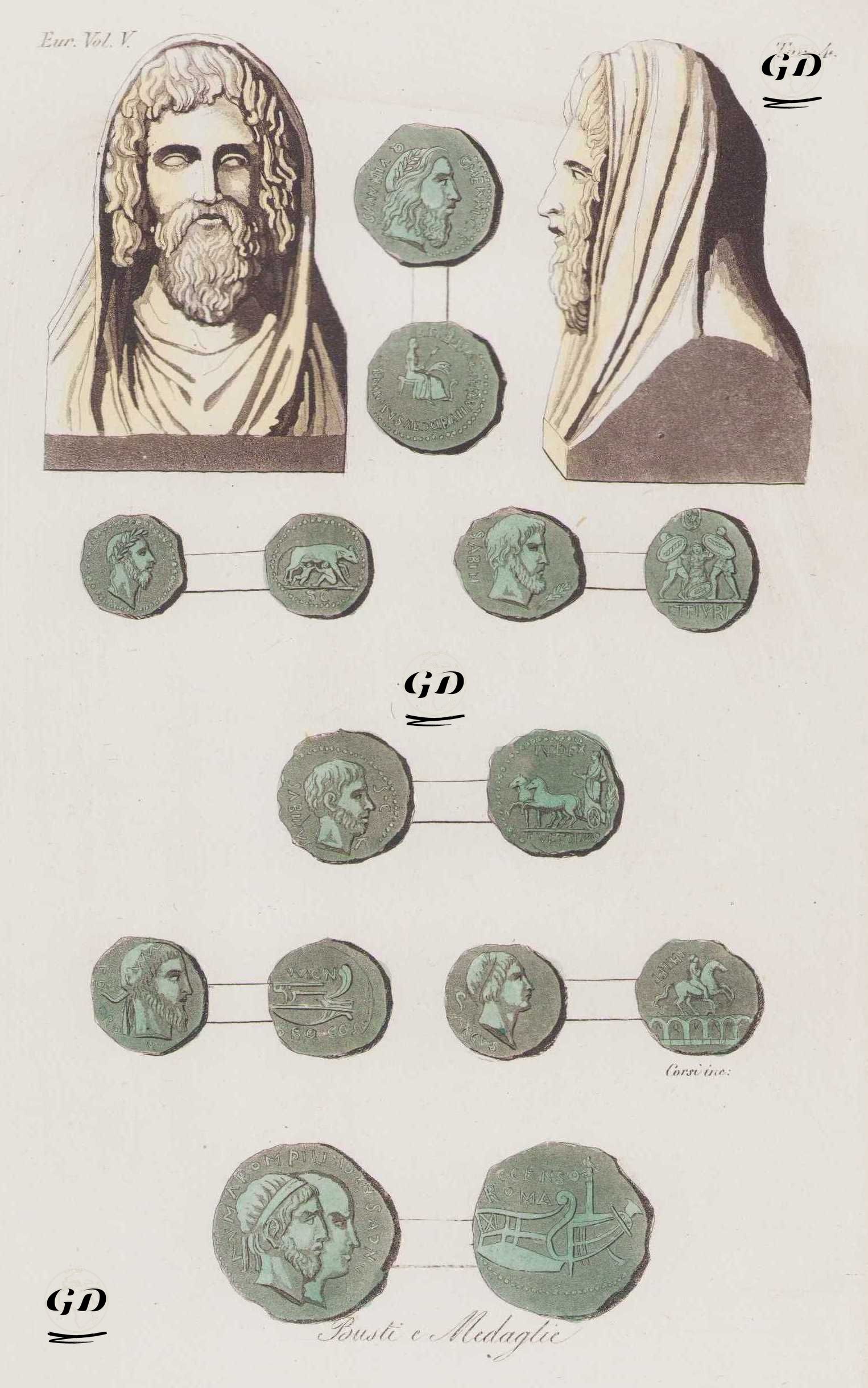 Büst Ve Madalyalar, Avrupa Cilt V. Resim 4. -  - 1820's-1840's