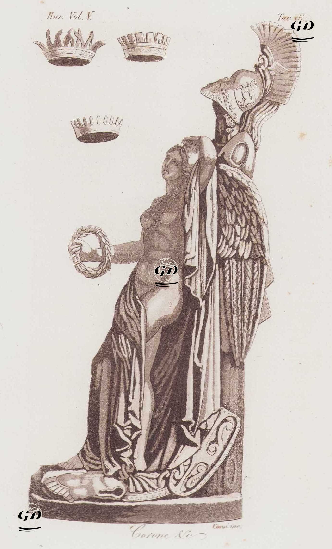 Tanrıça Athena'nın Heykeli ve Roma Taçları, Avrupa Cilt V. Resim 16. -  - 1820's-1840's