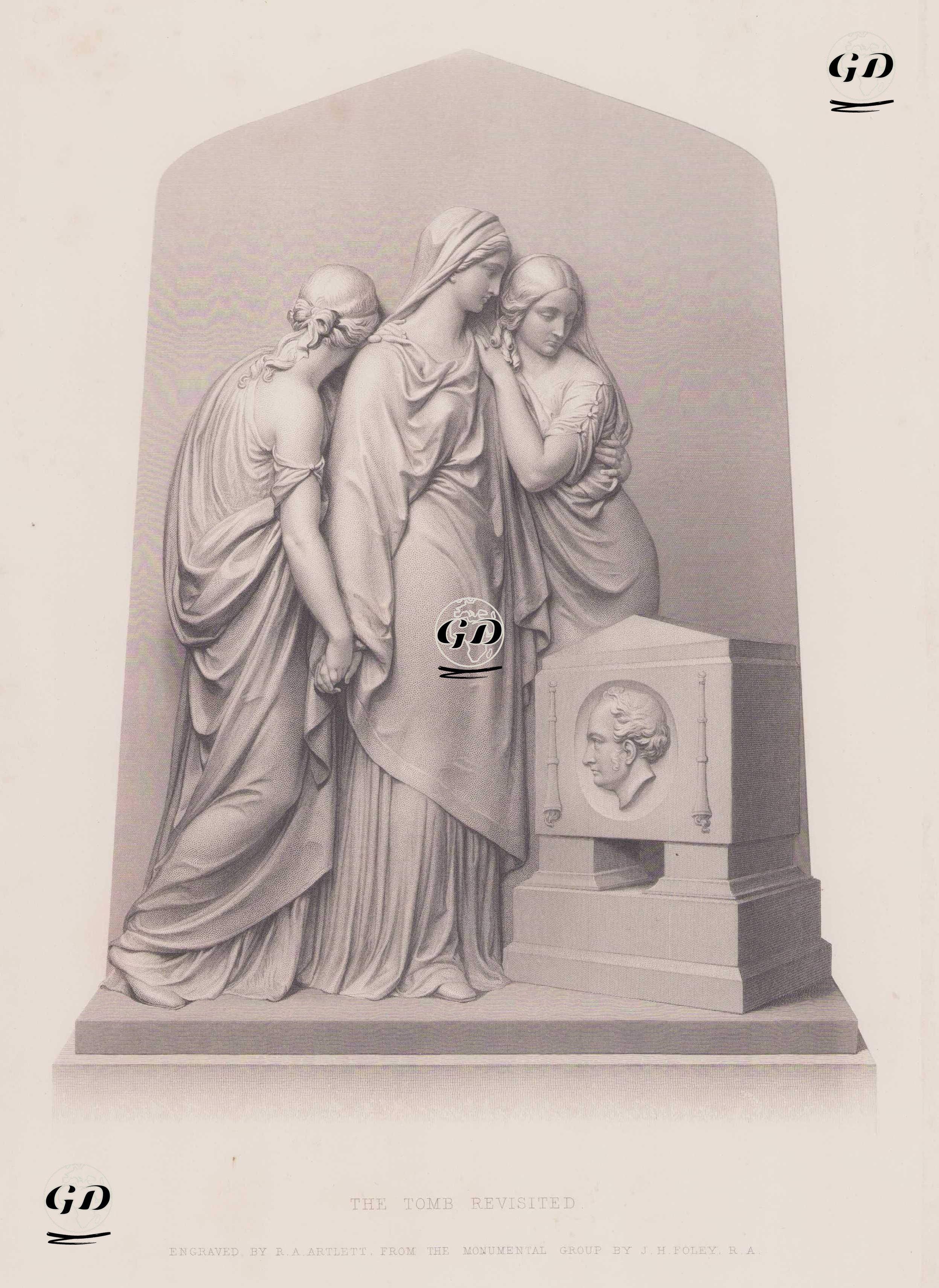 Babaları Crosswood'lu John Jones'un Mezarı Başında Yas Tutan Kızlar - John Henry Foley (1818-1874) - 1859