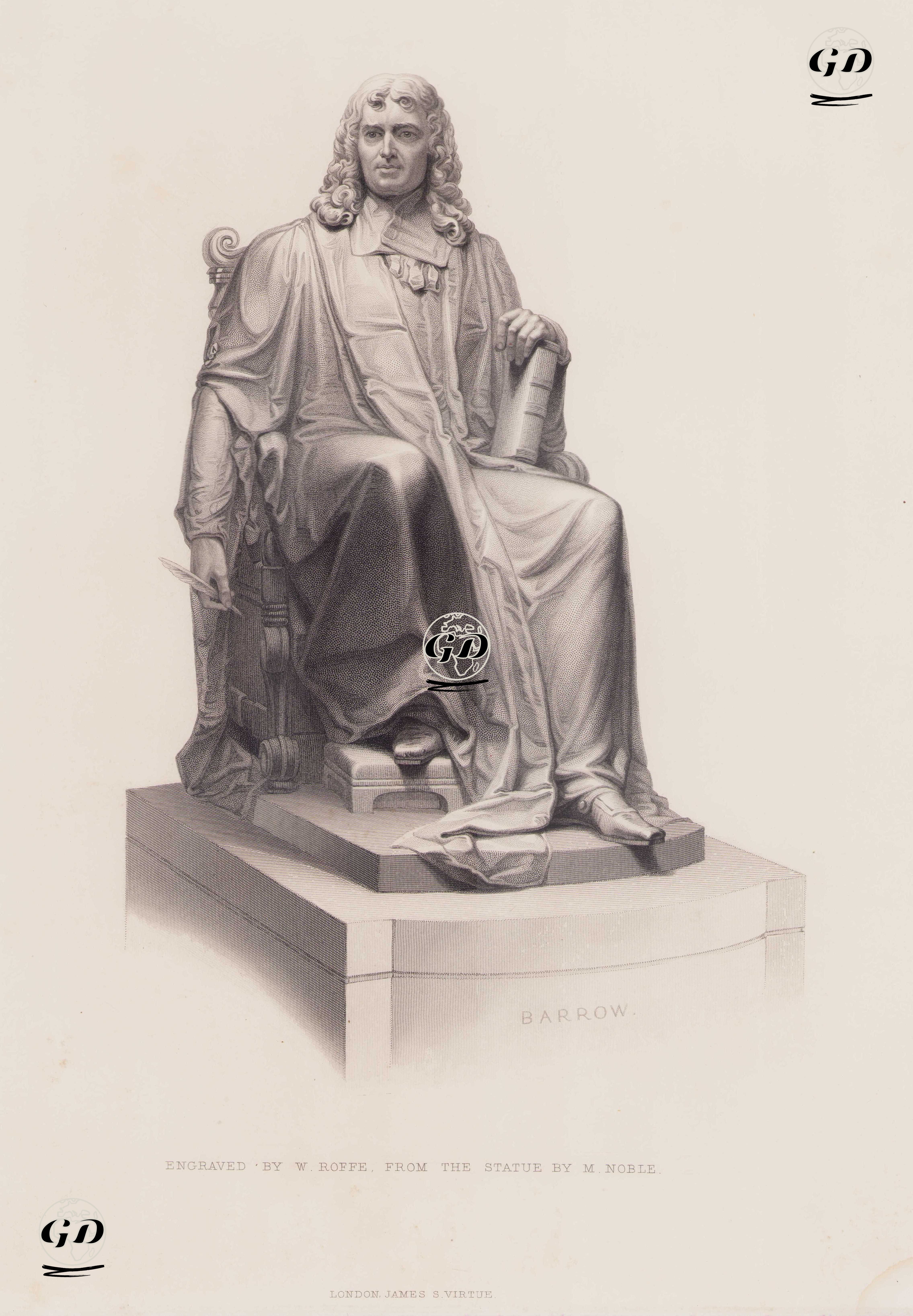 Isaac Barrow'un Heykeli - Matthew Noble (1817-1876) - 1859