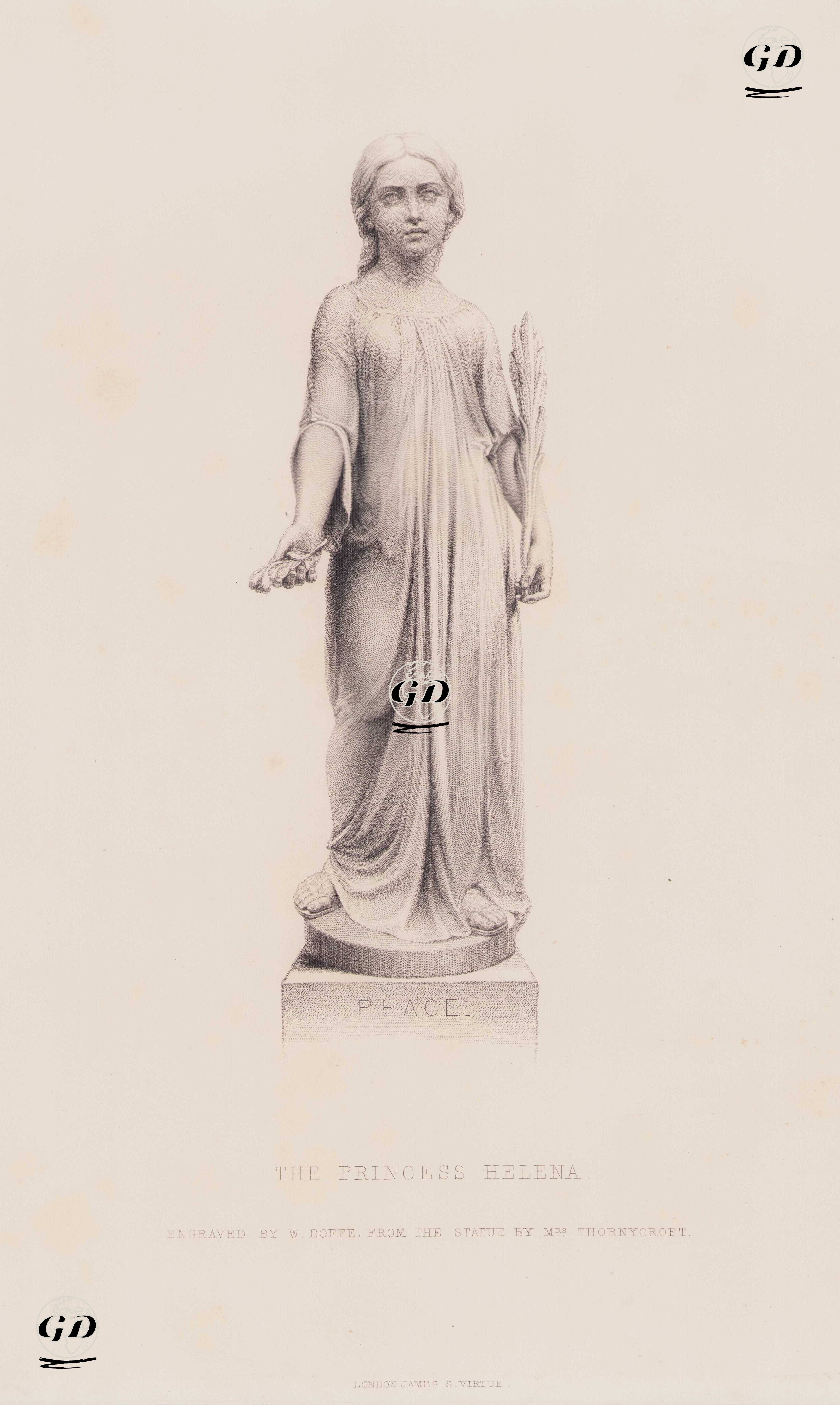 Birleşik Krallık Prensesi Helena Augusta Victoria'nın 10 Yaşındaki Heykeli-Barış - Mary Thornycroft (1809-1895) - 1861