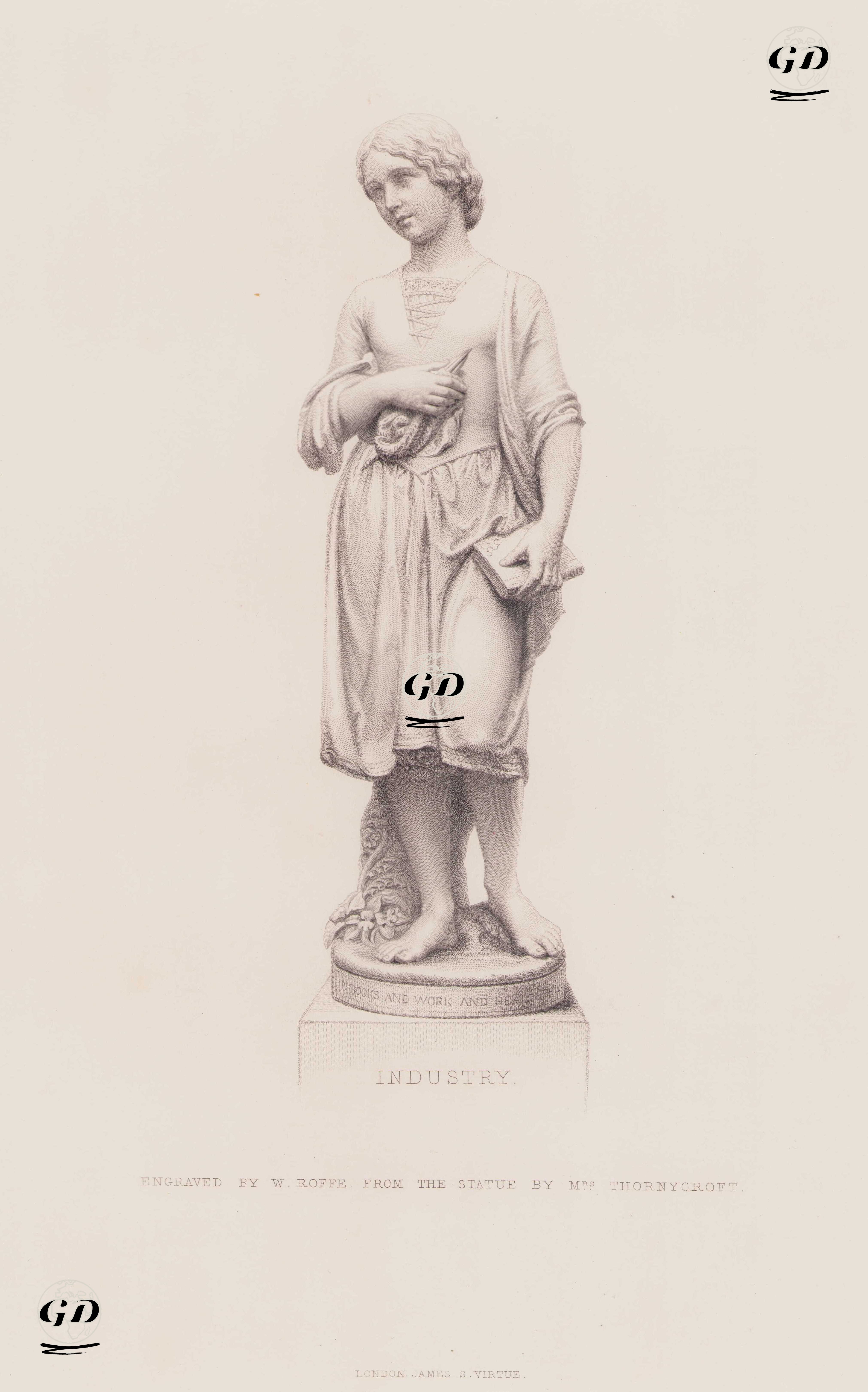 Industry (In Books and Work and Healthful) (The Knitting-Girl) - Mary Thornycroft (1809-1895) - 1861