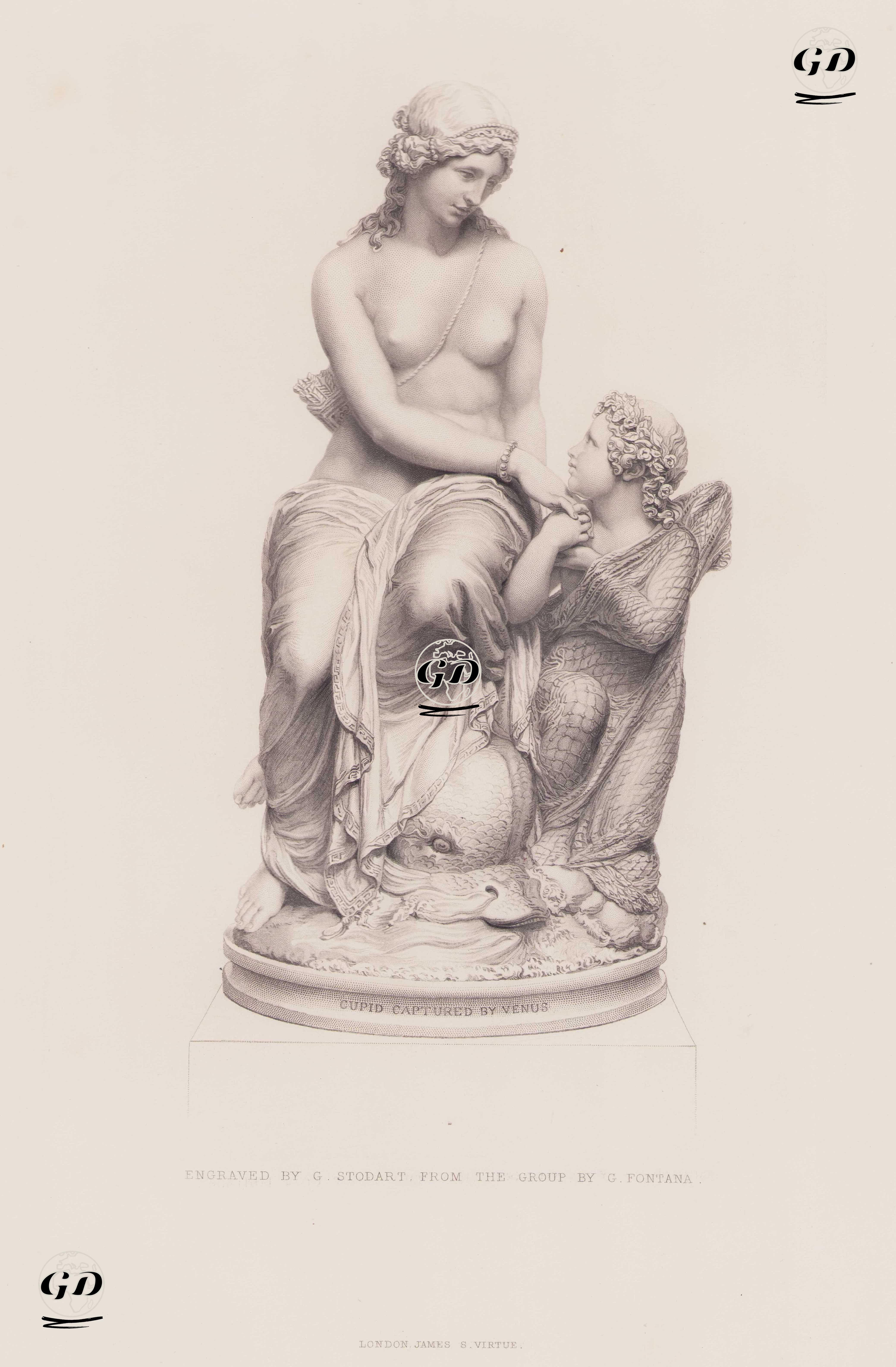 Cupid Captured By Venus - Giovanni Giuseppe Fontana (1821-1893) - 1861