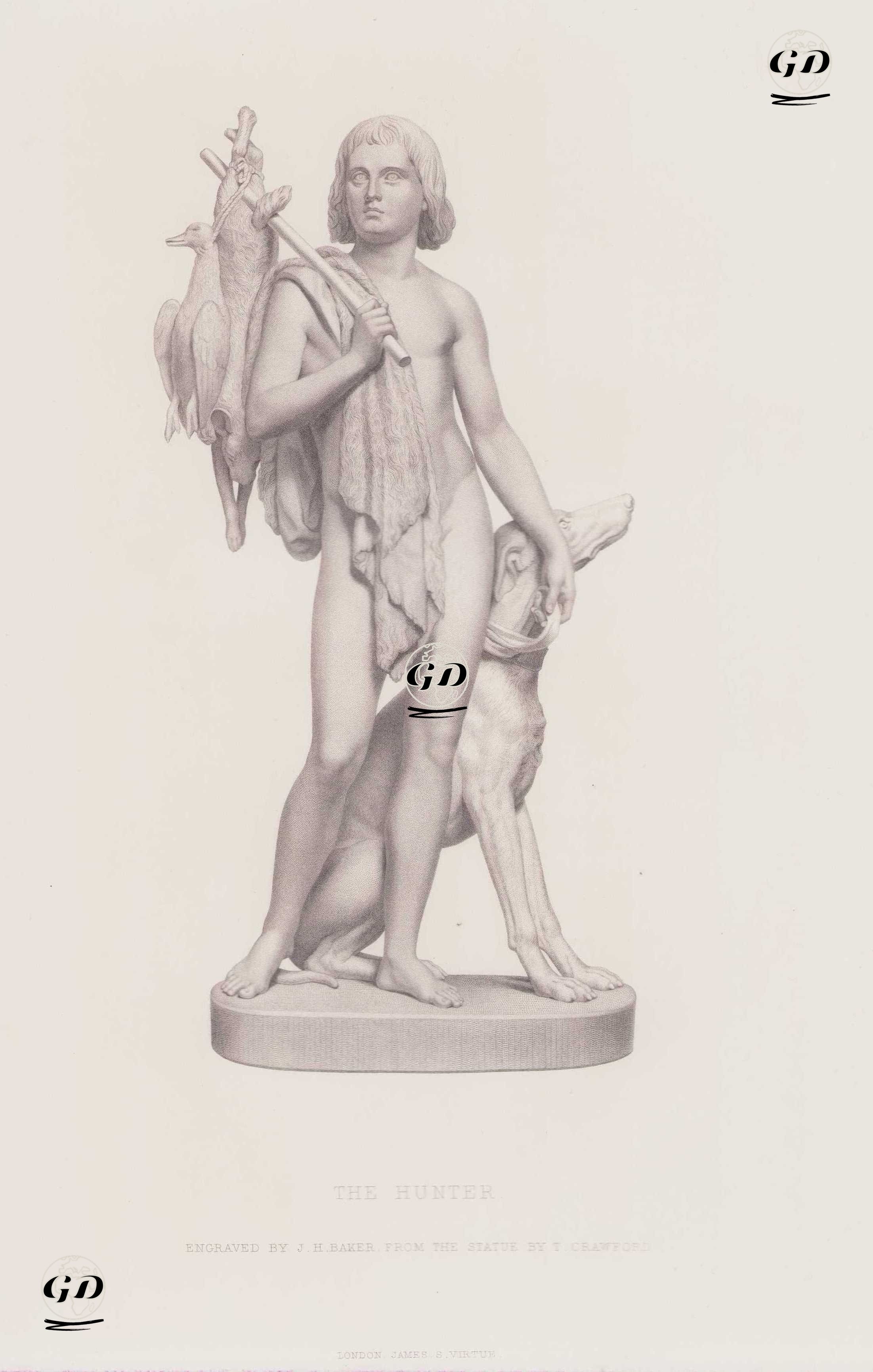 Erkek Çocuk Avcı ve Köpeği - Thomas Crawford (1814-1857) - 1857