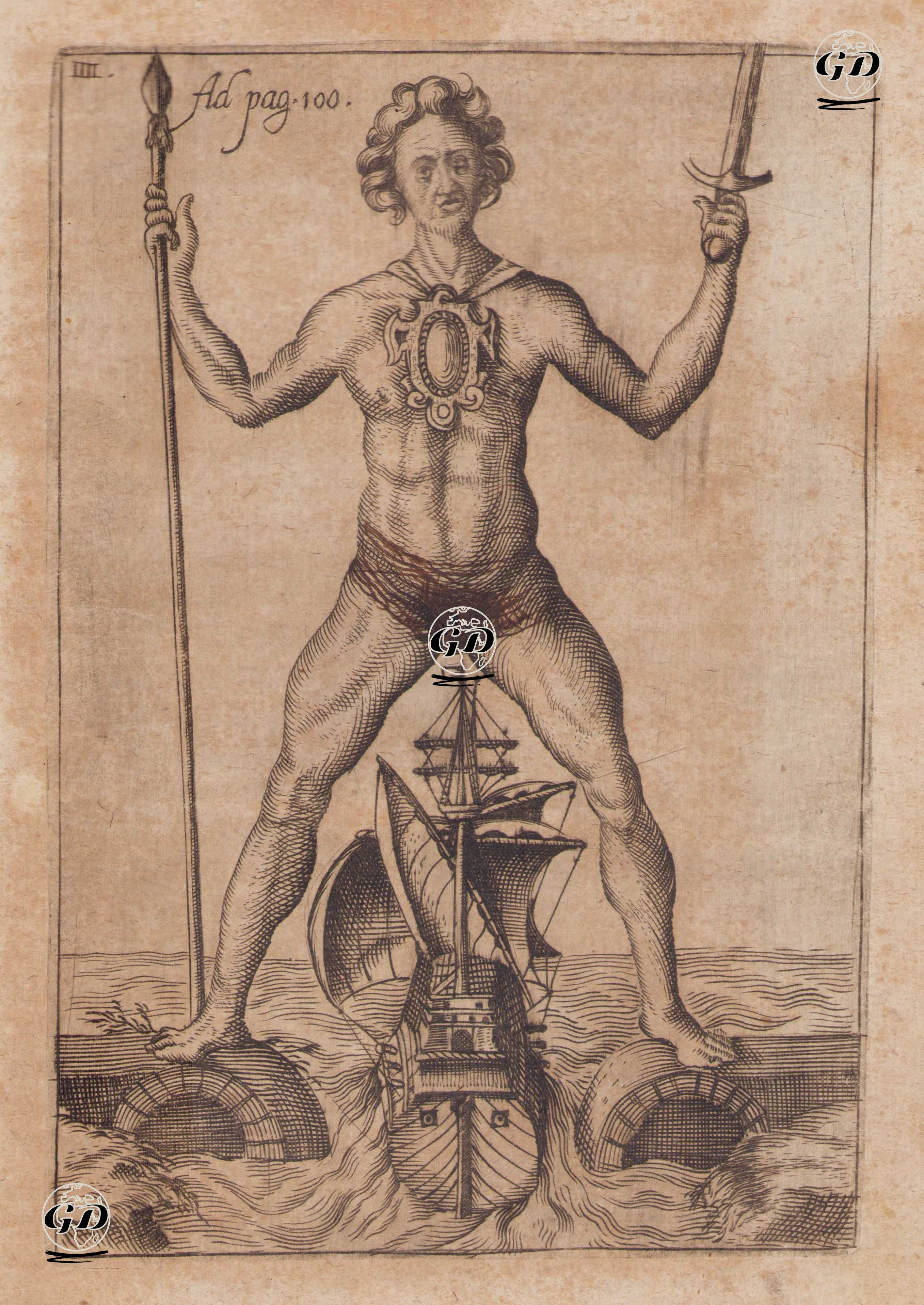 Yunan güneş tanrısı Helios Heykeli (Rodos Heykeli) -  - 1700's
