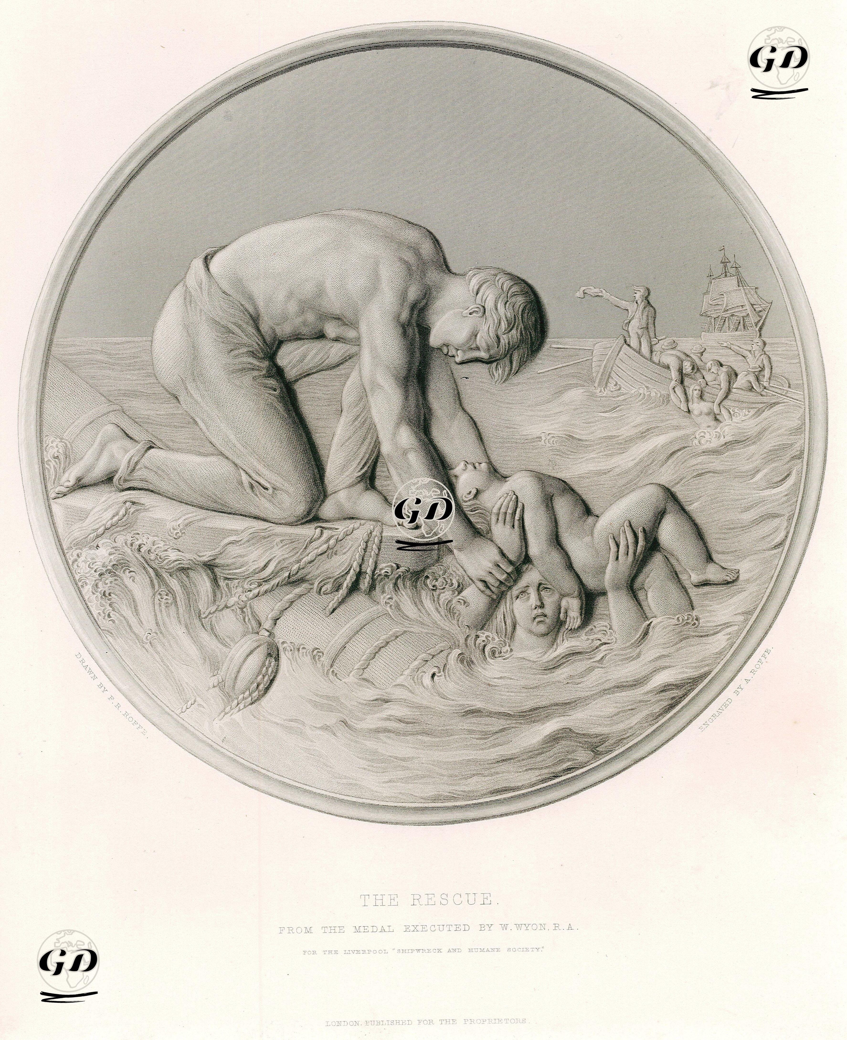 Kurtarma - William Wyon (1795-1851)-Felix Robert Roffe (1814-1887) - 1855