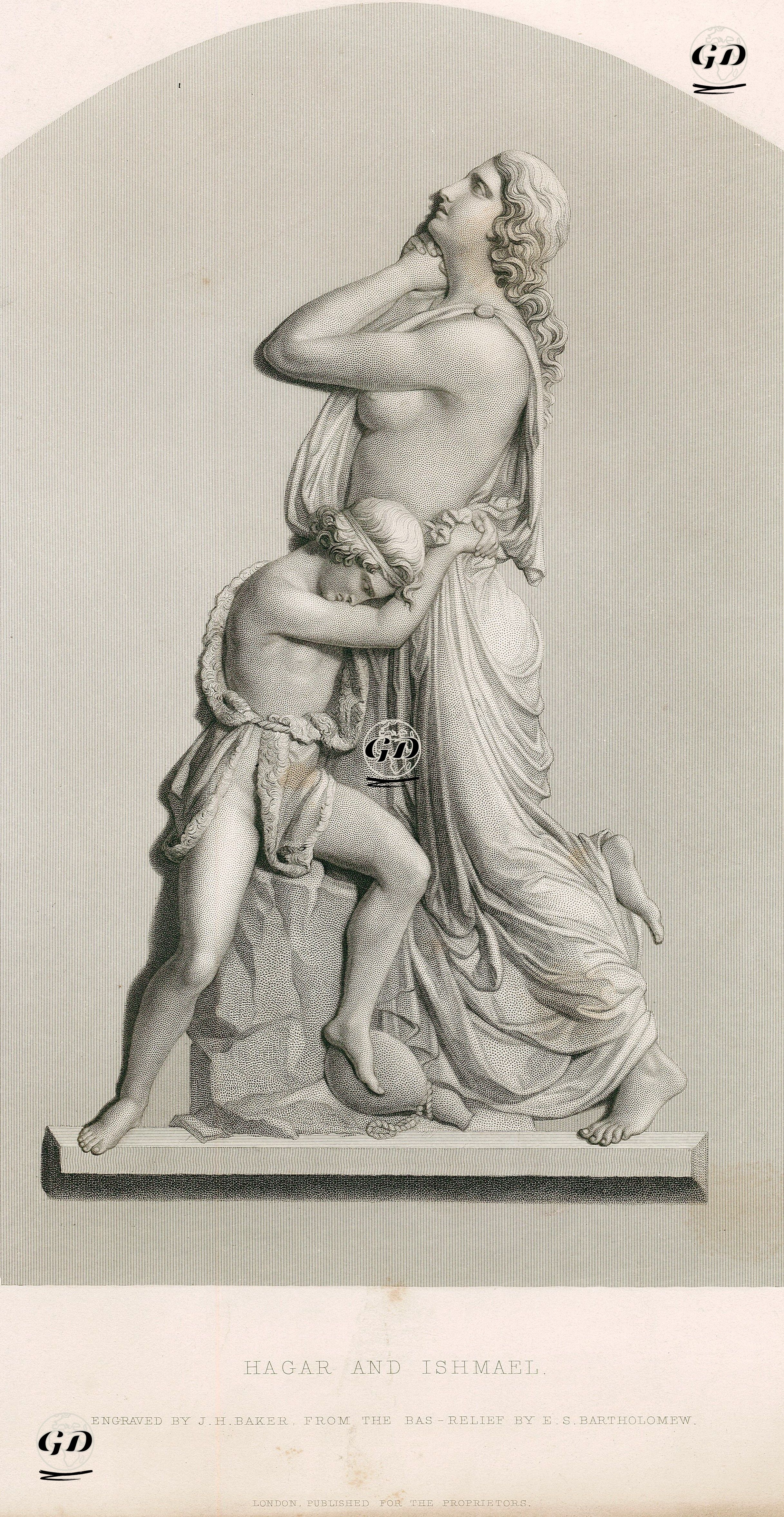 Hacer ve İsmail - Edward Sheffield Bartholomew (1822-1858) - 1856