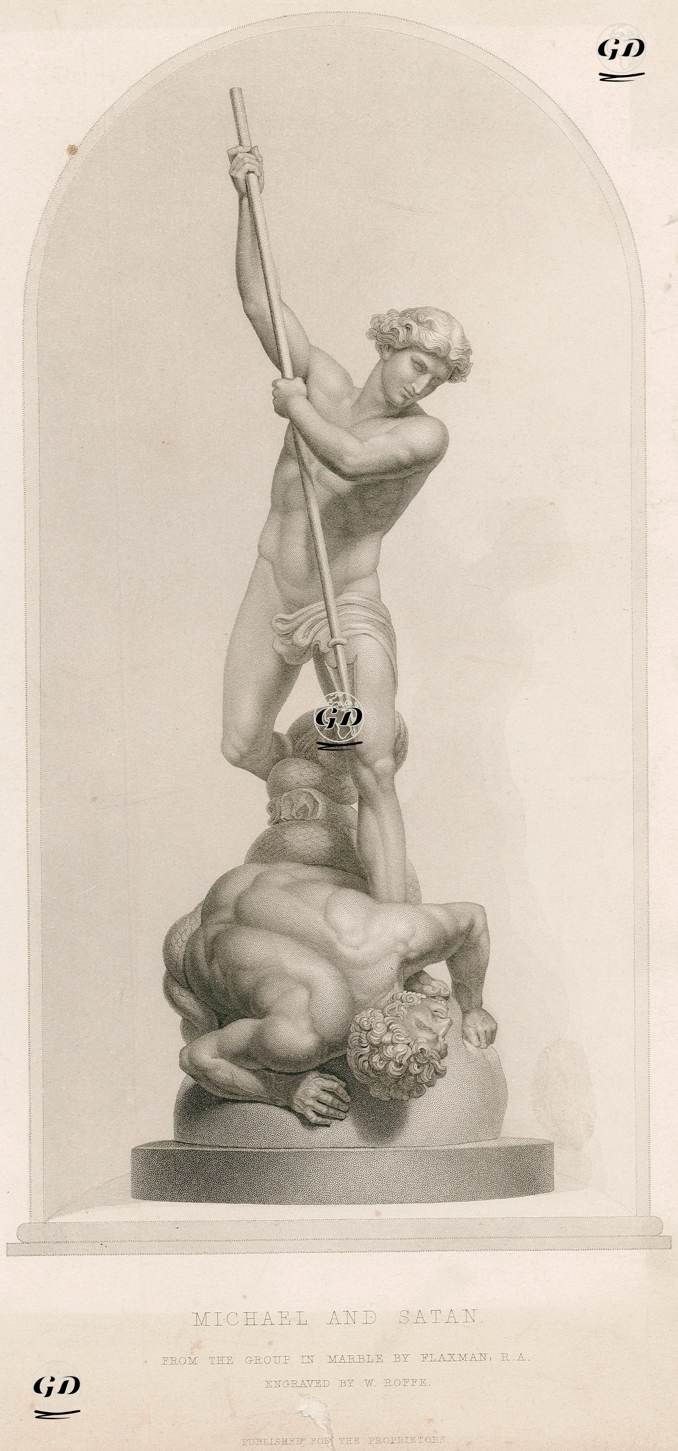 Micheal And Satan - John Flaxman (1755 – 1826) - 1849