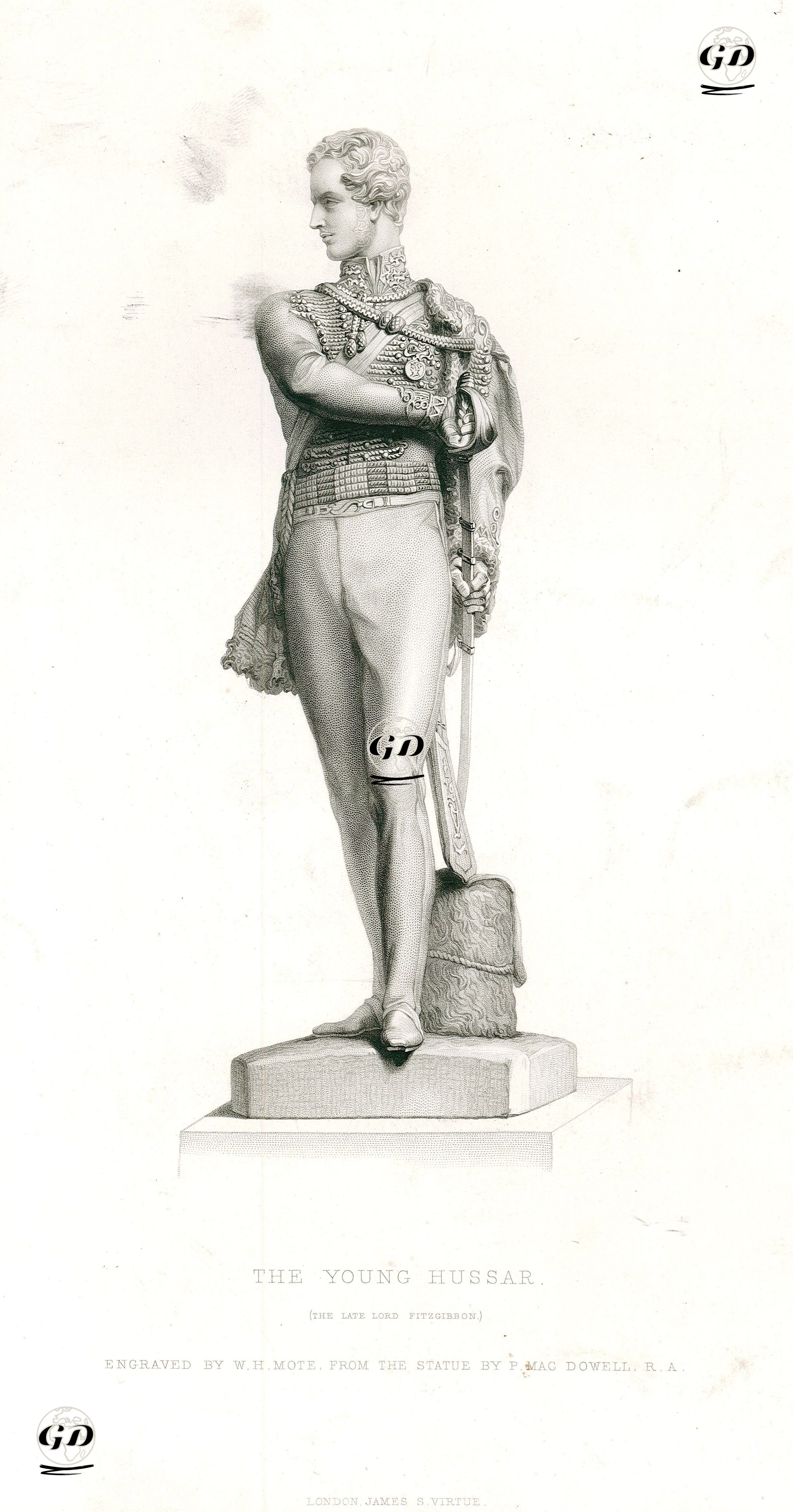 The Young Hussar (The Late Lord Fitzgibbon) - Patrick MacDowell (1799-1870) - 1858