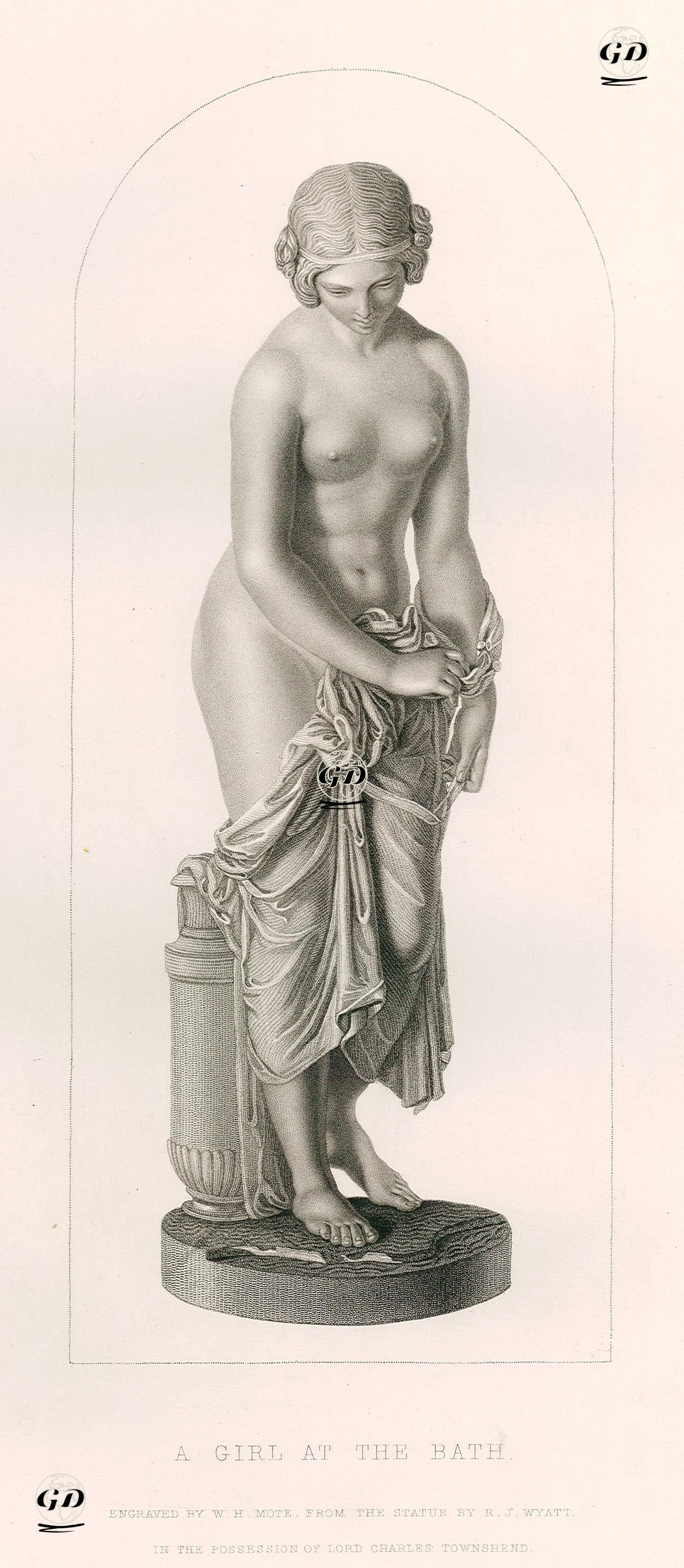 A Girl At The Bath  - Richard James Wyatt (1795-1850) - 1855