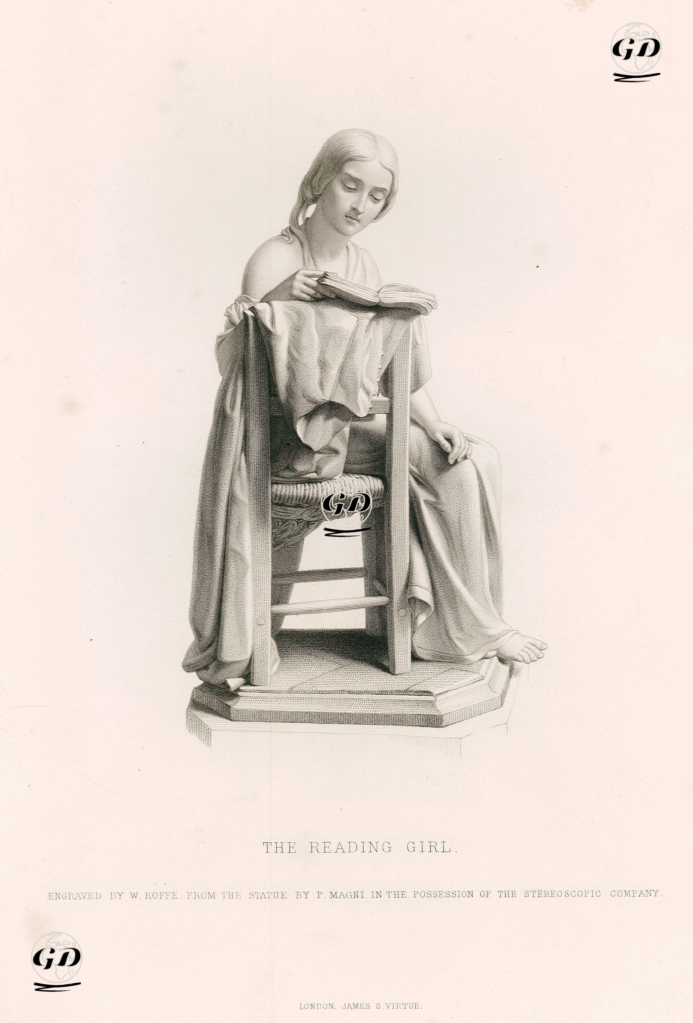 Okuyan Kız - Pietro Magni (1817-1877) - 1864