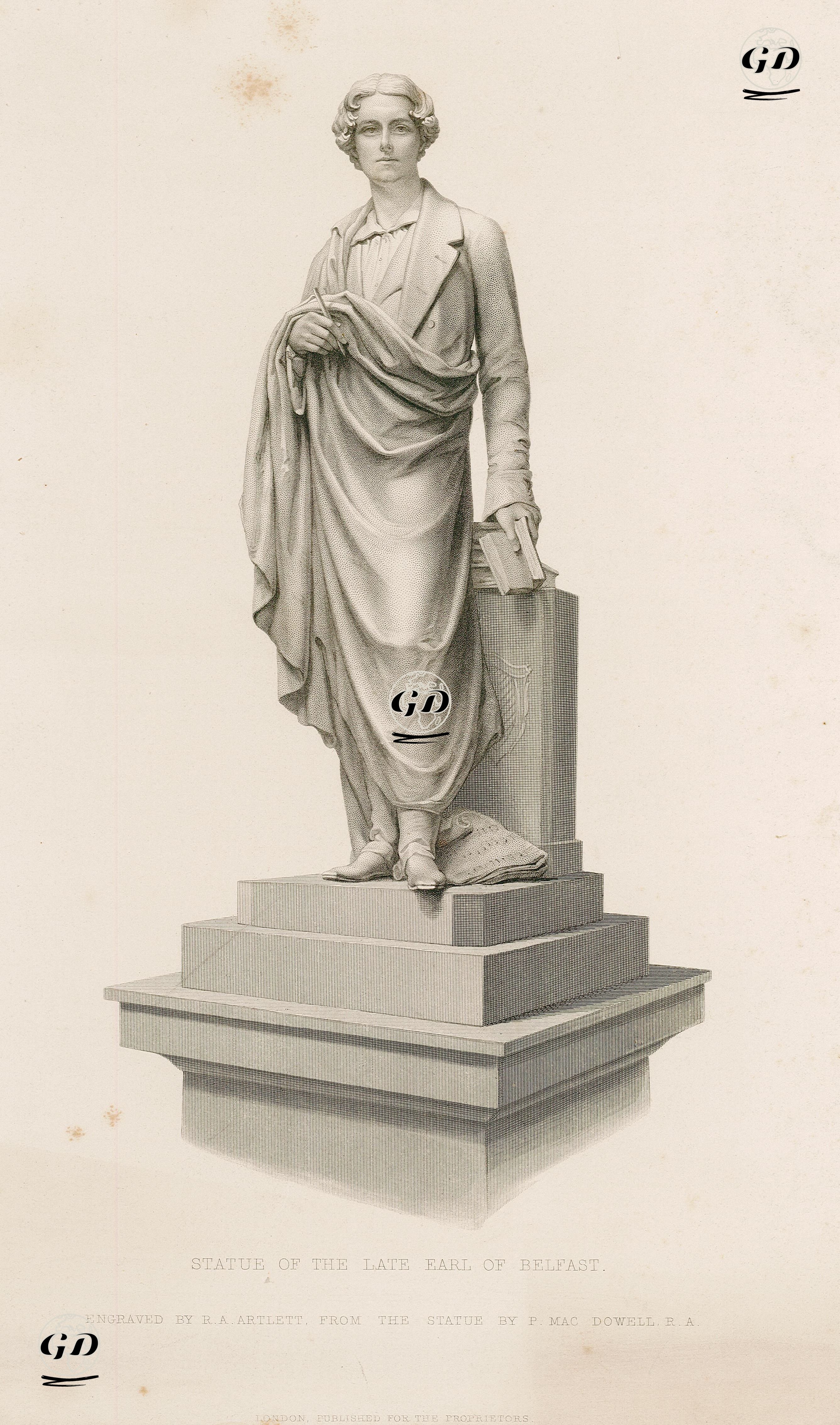 Belfast Dükü Frederick Richard Chichester'in Heykeli - Patrick MacDowell (1799-1870) - 1856