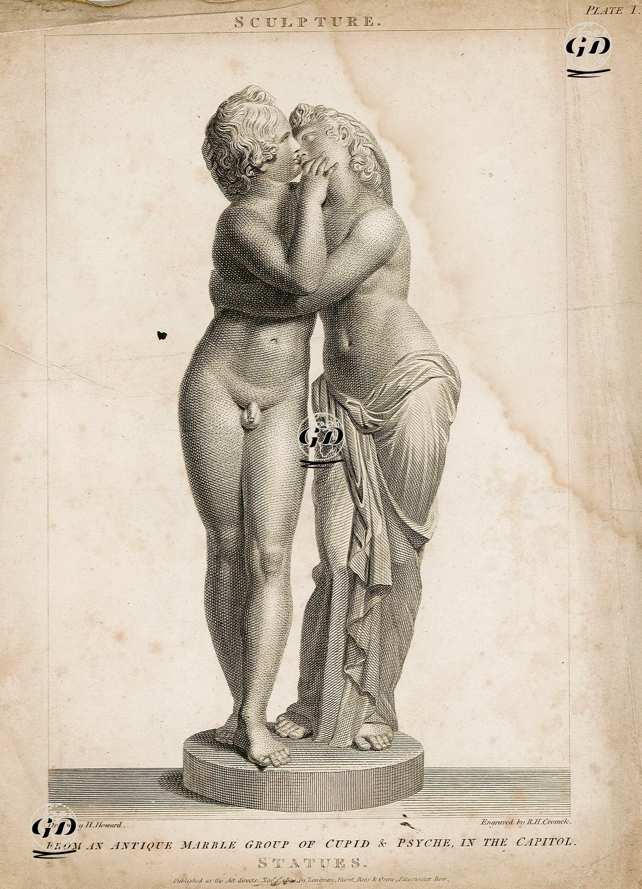 Capitolene Müzesinde Bulunan Cupid ve Psyche'nin Antik Mermer Heykeli - Henry Howard (1769-1847) - 1804