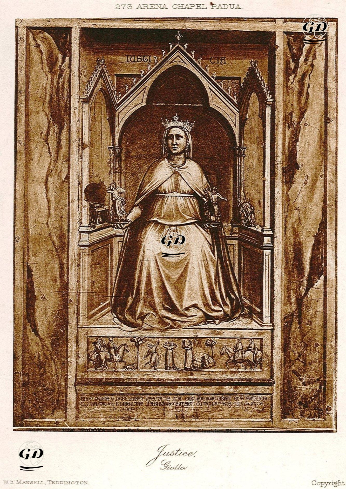 Yedi Erdemden Biri Adalet, Scrovegni Kilisesi, Padova  -  - 1900's