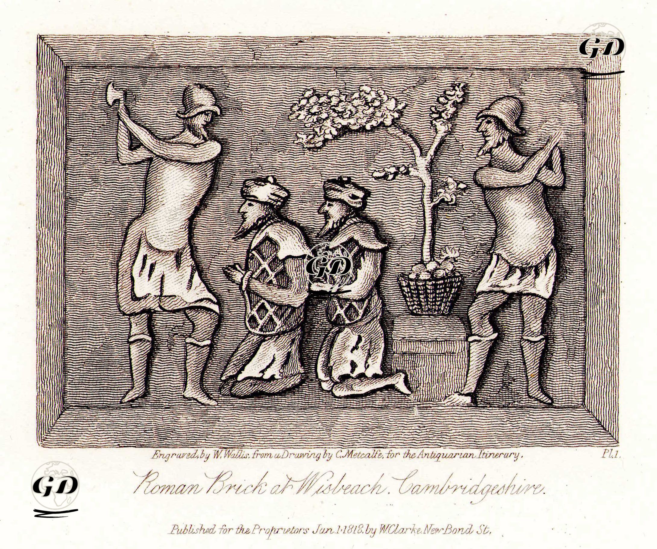 Wisbeach Cambridge'de Roma Tuğlaları - C.Metcalfe - 1818